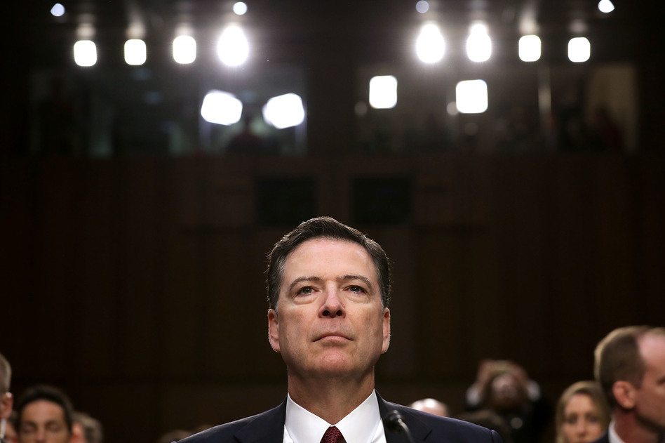 Former FBI Director James Comey testifies before the Senate Intelligence Committee on June 8, 2017 in Washington, D.C. (Chip Somodevilla/Getty Images)