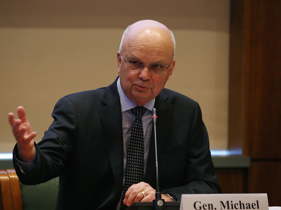 Former CIA director Gen. Michael Hayden delivers remarks on national security at the National Academy of Sciences in October. Hayden is among a growing number of former intelligence officials who are now speaking out regularly in retirement. (Mark Wilson/Getty Images)