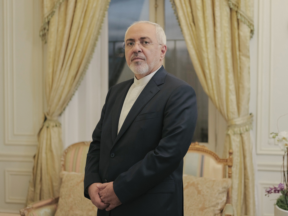 Mohammad Javad Zarif, the foreign minister of Iran, poses for a portrait. (Elias Williams for NPR)