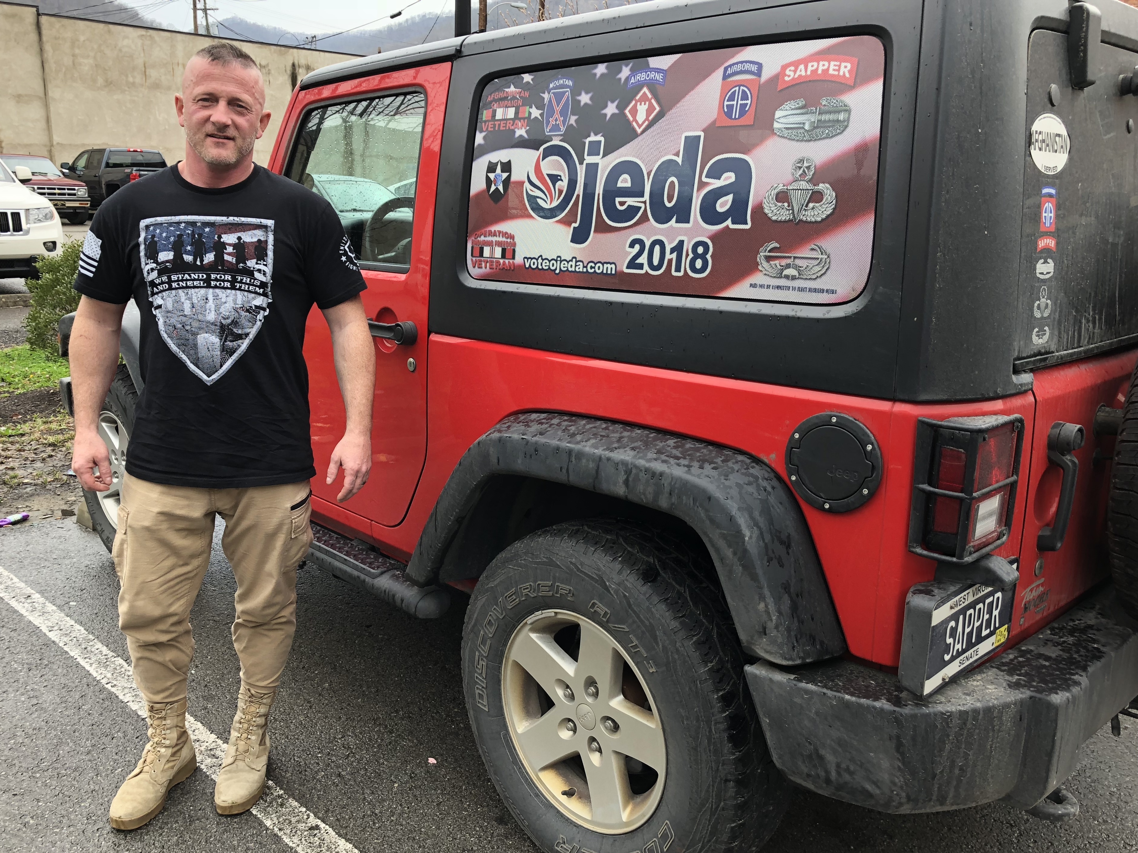&quot;I put over 50,000 miles on my Jeep this race alone,&quot; said Richard Ojeda, a Democrat running for Congress in West Virginia's 3rd Congressional District. (NPR)