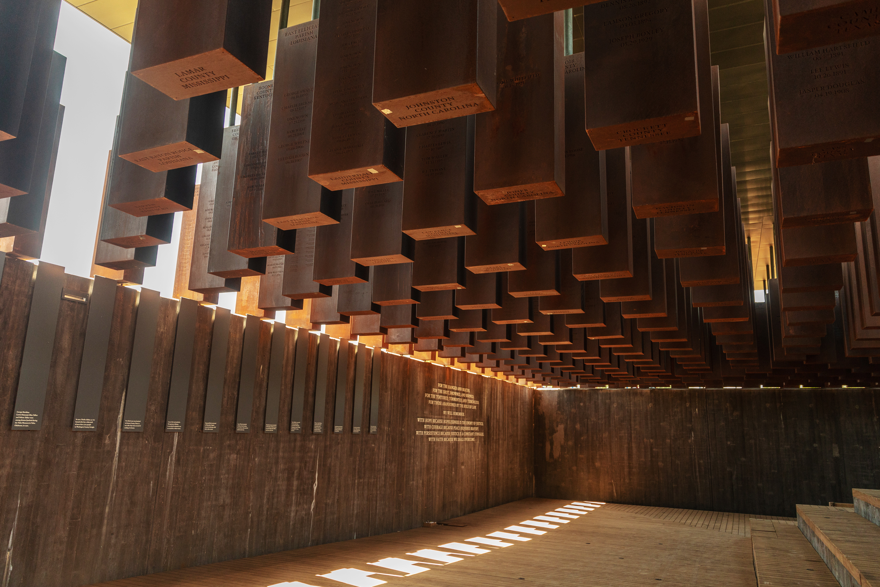 The National Memorial for Peace and Justice, opening in Montgomery, Ala., on Thursday, is dedicated to victims of lynching. (Lynsey Weatherspoon for NPR)