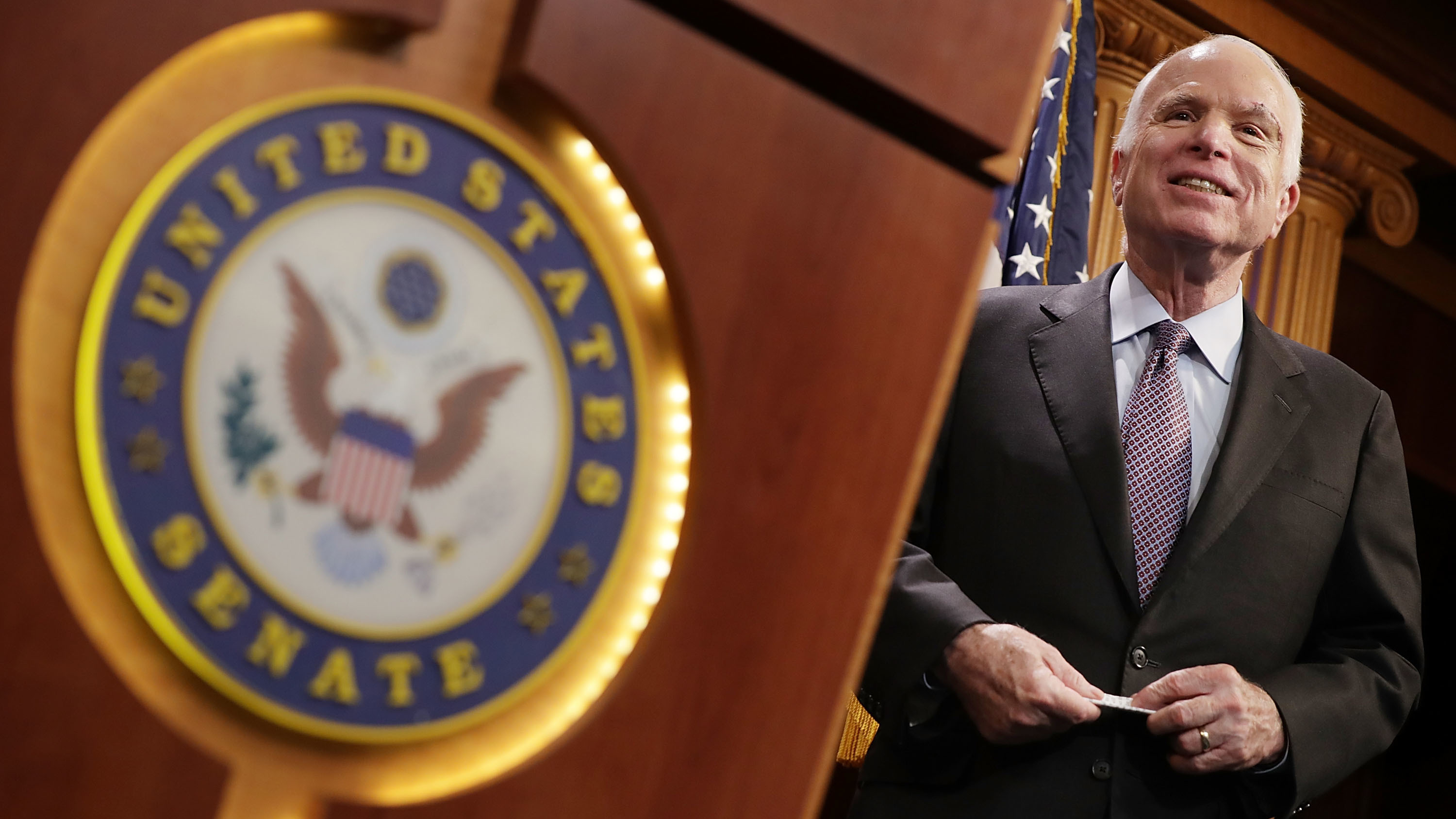 Sen. John McCain's upcoming memoir, <em>The Restless Wave</em>, discusses the partisan divide in the nation and some thoughts on how to do address it. (Getty Images)
