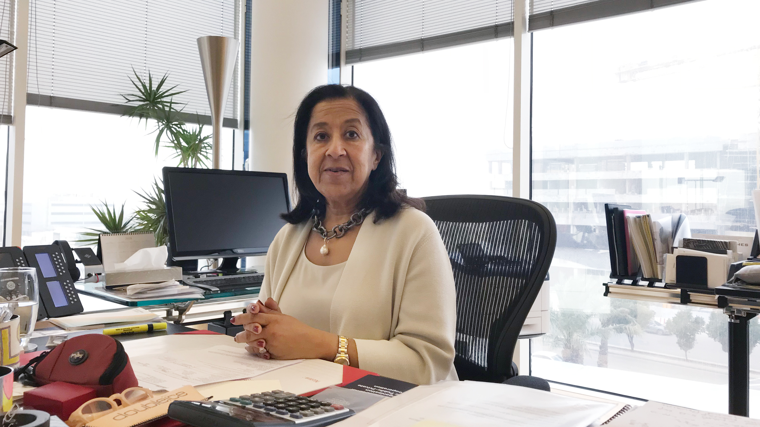 Lubna Olayan in her office at Olayan Financing Company in Riyadh, Saudi Arabia, in April.