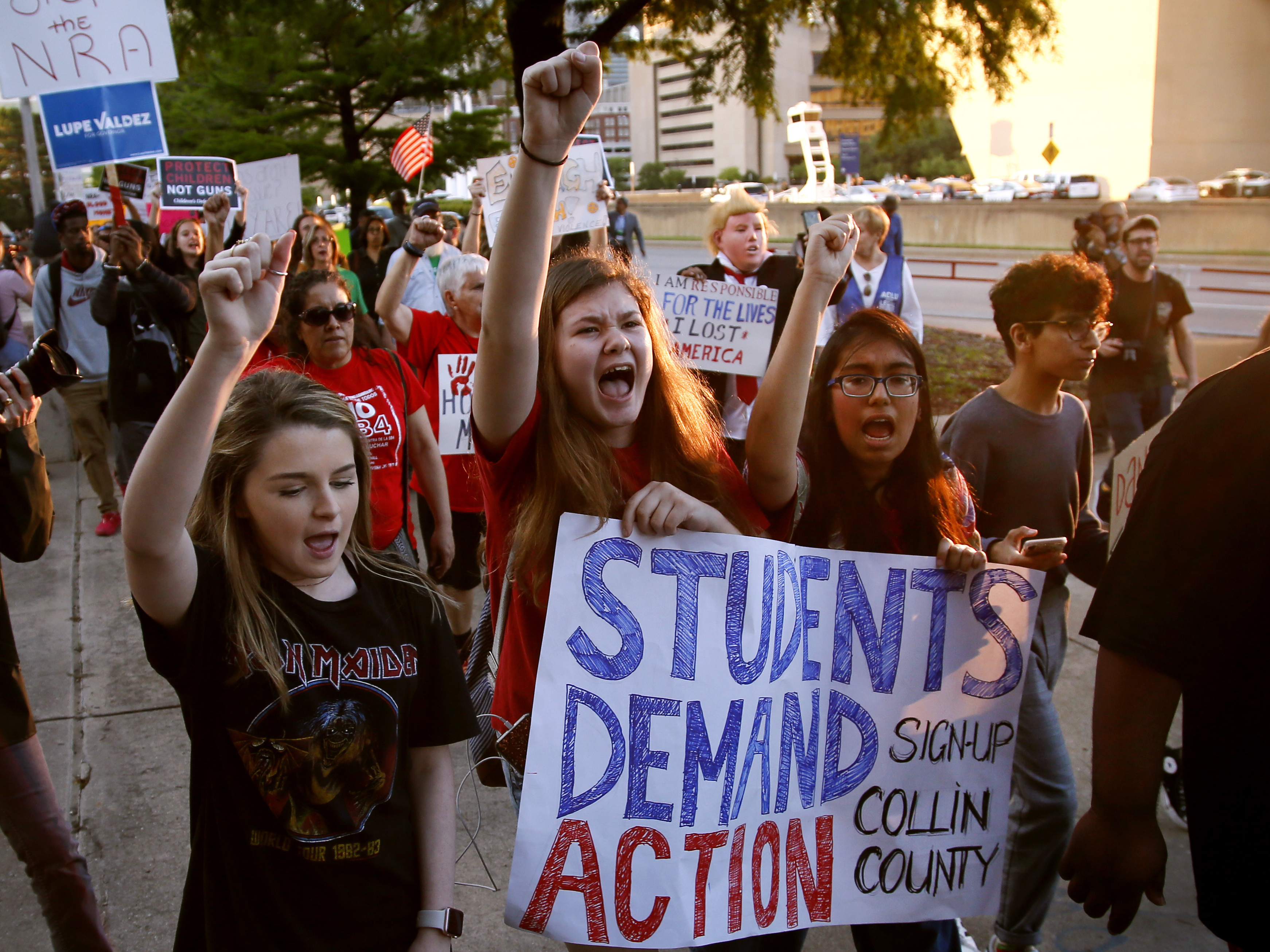 Students, Celebrities And The Faithful Protest Outside Of The NRA Convention  : The Two-Way : NPR