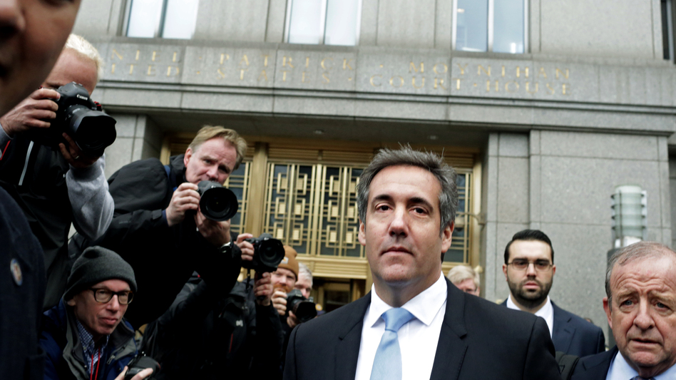 Michael Cohen, longtime personal lawyer for President Trump, leaves federal court after his hearing at the United States District Court in the Southern District of New York on April 16. (Yana Paskova/Getty Images)