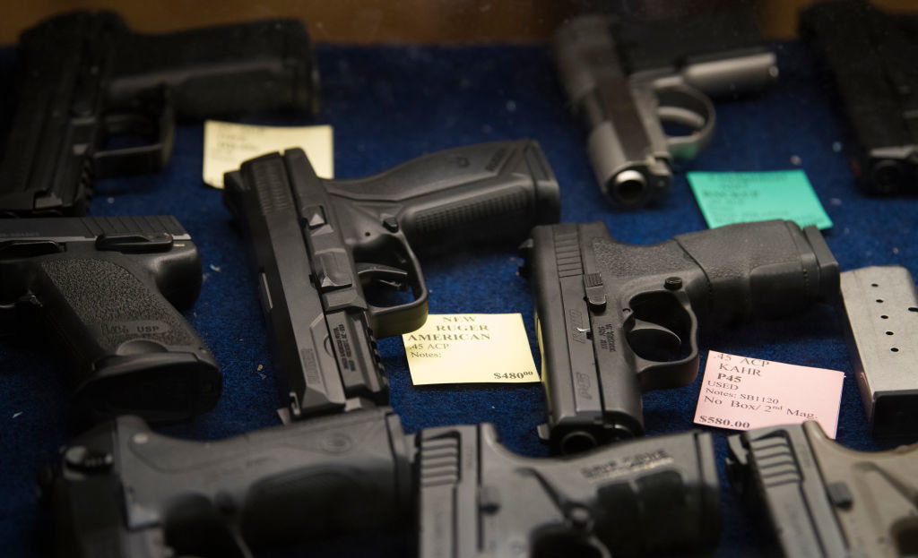 Pistols for sale at Target Masters in Garland, Texas in 2017 (Cooper Neill for The Washington Post/Getty Images)