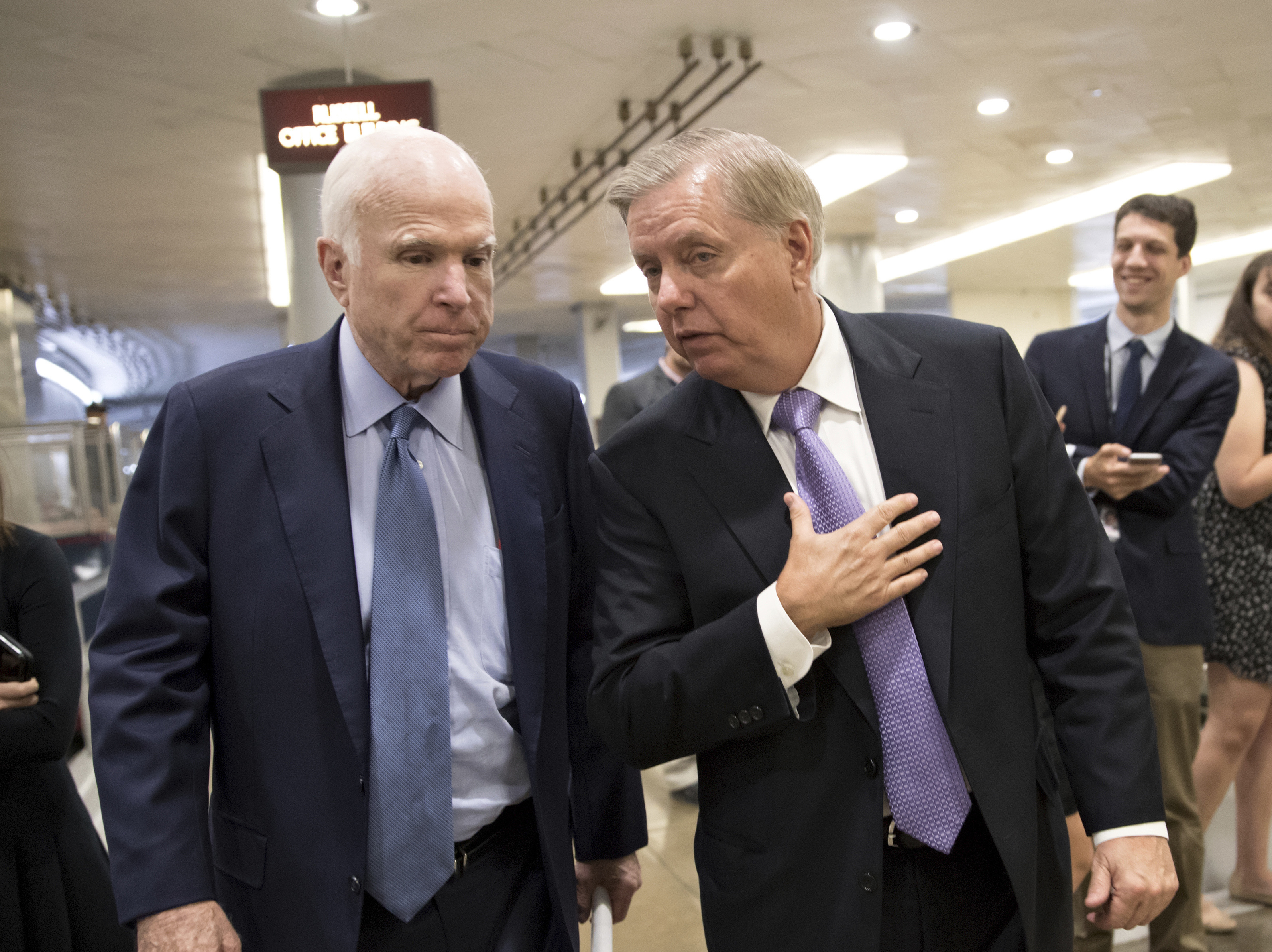 Sen. John McCain, R-Ariz., and Sen. Lindsey Graham, R-S.C., in the Capitol last October.