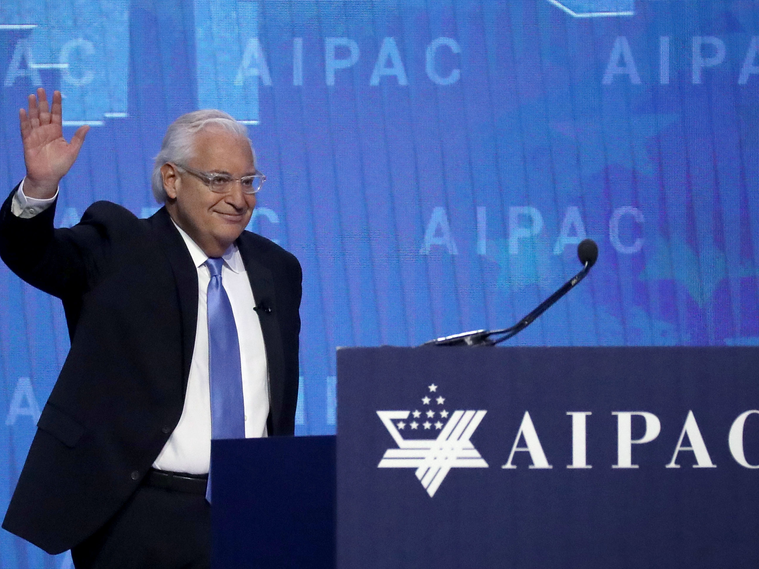 U.S. Ambassador to Israel David Friedman addresses the American Israel Public Affairs Committee on March 6. (Getty Images)