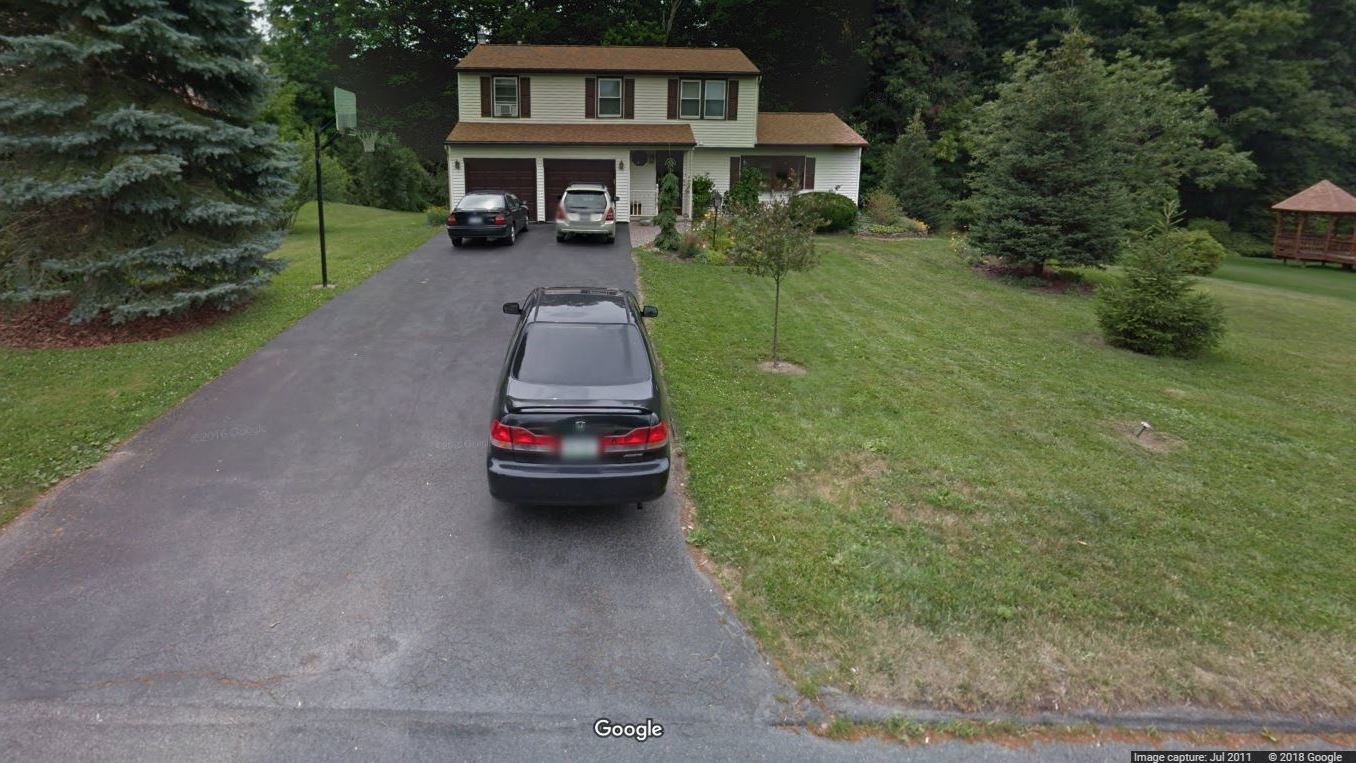 The Rotondos' house in Camillus, N.Y., where Michael Rotondo, 30, is being evicted at the request of his parents. (Google Maps/Screenshot by NPR)