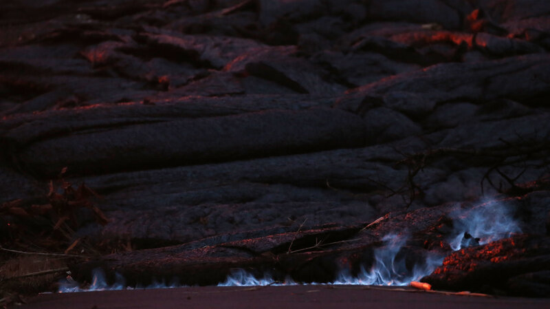 kilauea s latest impact blue flames and beleaguered residents the