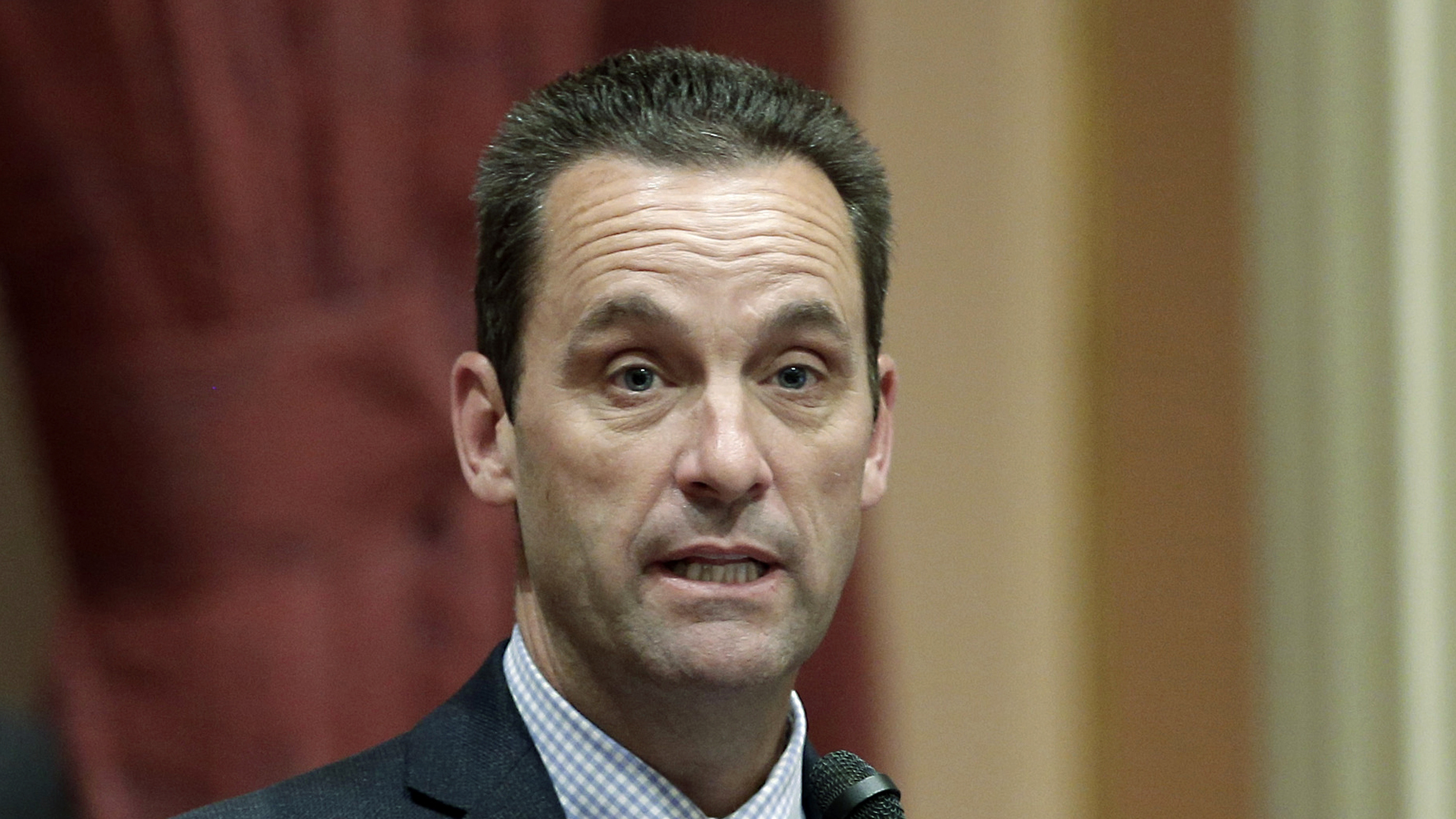 In this May 28, 2014, file photo, then-California state Sen. Steve Knight, R-Palmdale, speaks at the Capitol in Sacramento, Calif.