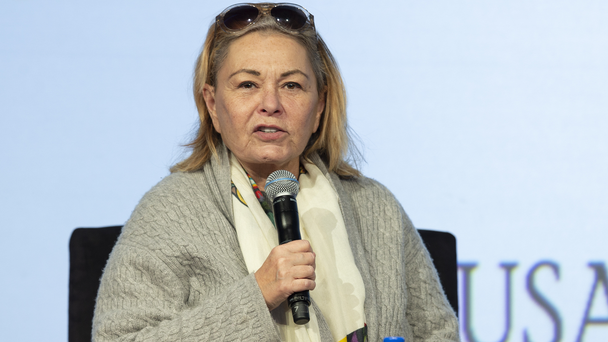 Roseanne Barr, seen here during an event last month, has offered several explanations for her tweet attacking Valerie Jarrett — including saying that she was influenced by the sleep aid Ambien.