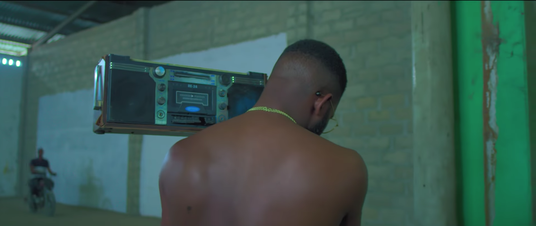 Falz with boombox.