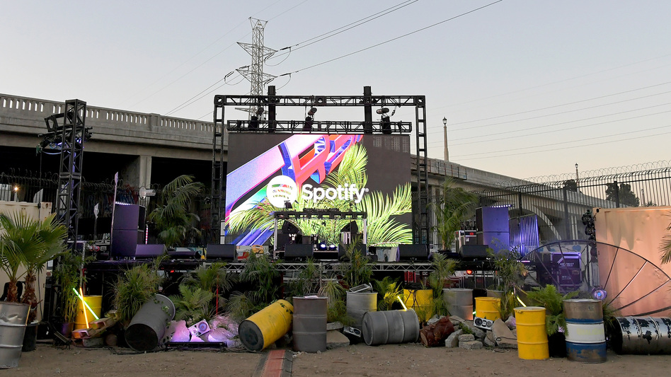 The music streaming service Spotify was both criticized and celebrated for implementing a policy addressing the conduct of artists — a position it rolled back June 1, 2018. (Charley Gallay/Getty Images for Spotify)