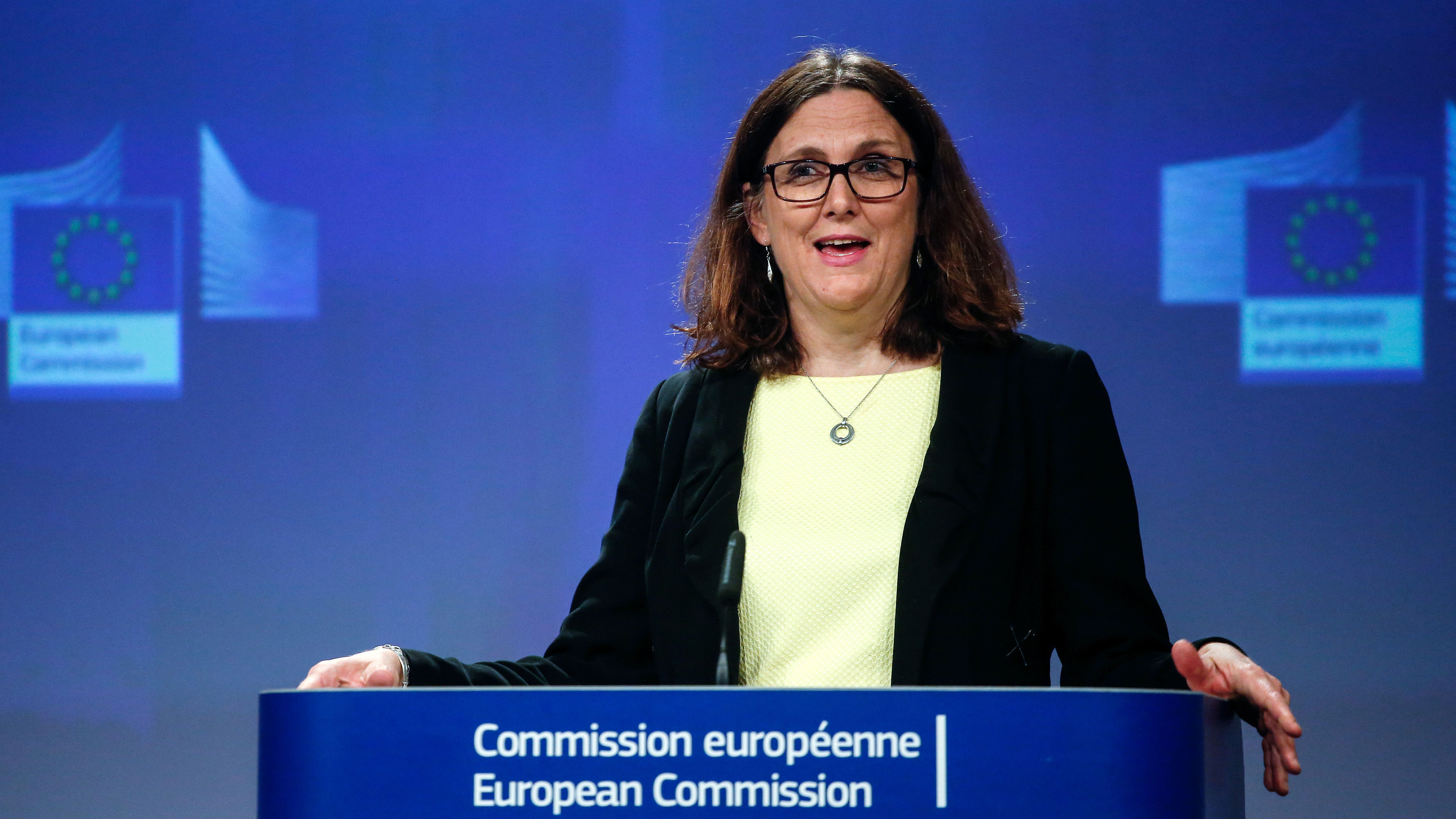 The EU will take its complaint over new U.S. tariffs to the World Trade Organization, according to Cecilia Malmström, the European commissioner for trade. Malmström spoke at a news conference Friday in Brussels.