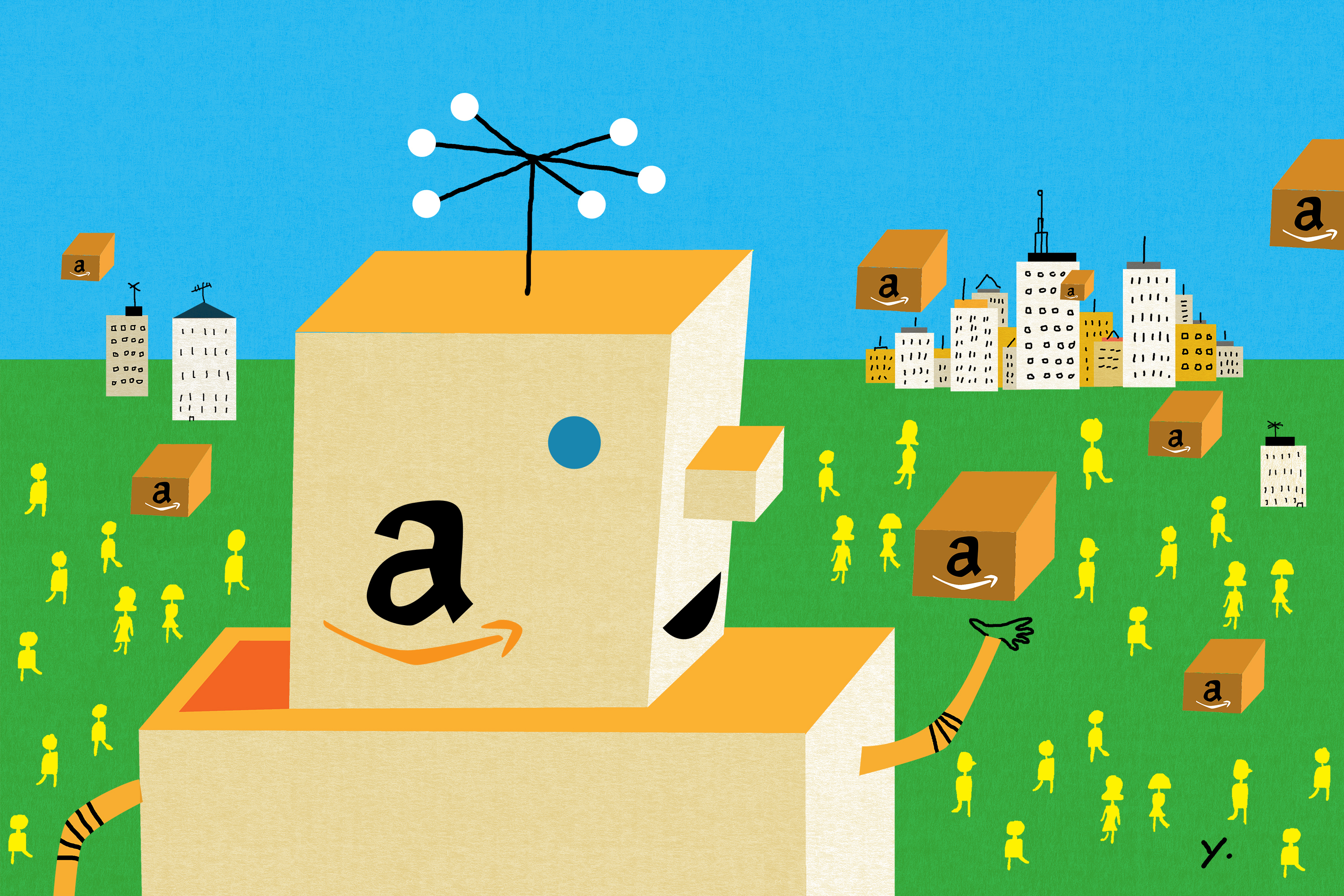 Close to two-thirds of Americans say they've bought something on Amazon, according to a new NPR/Marist poll. That's more than 90 percent of America's online shoppers. (James Yang for NPR)