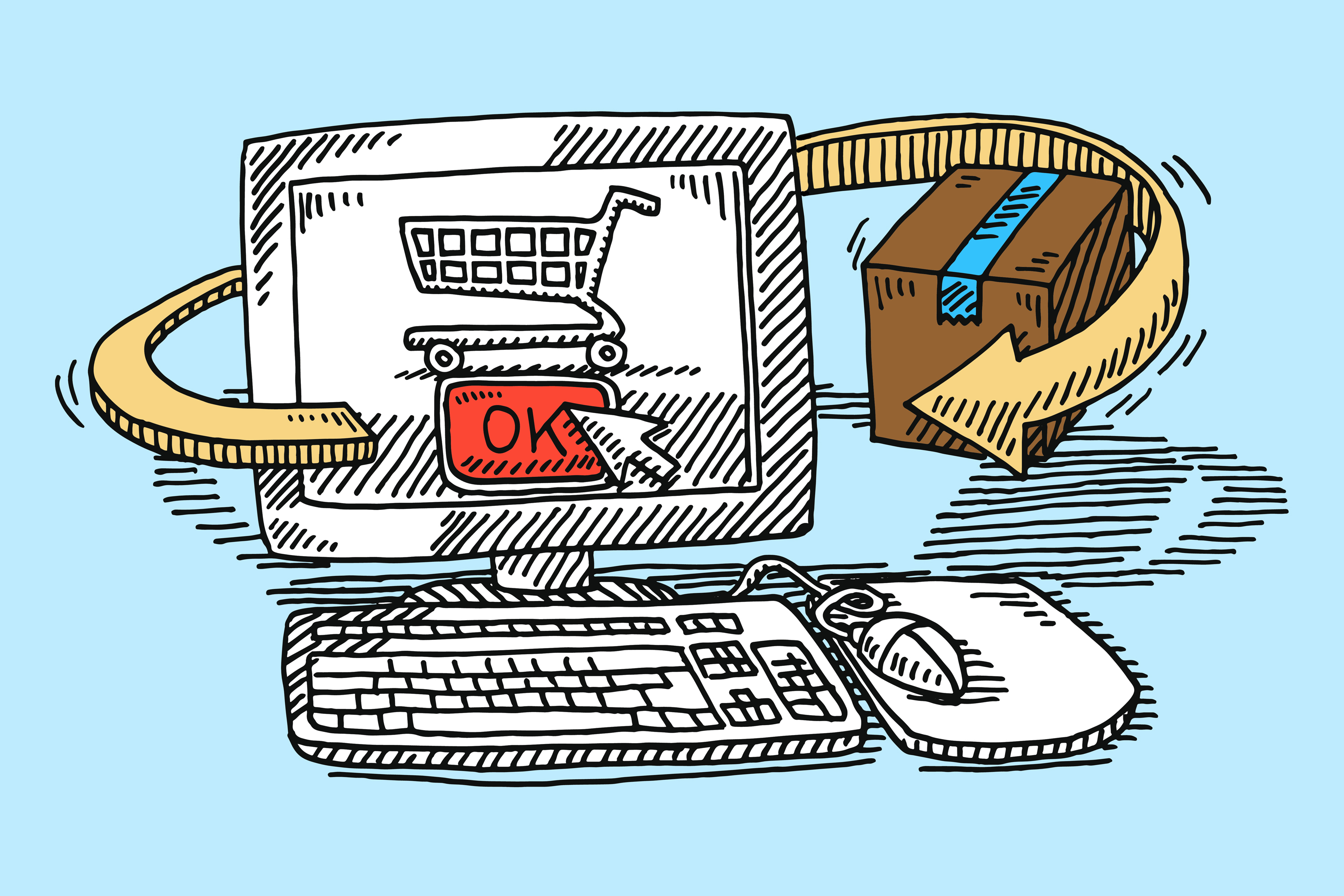 In a new NPR/Marist poll, 91 percent of American online shoppers said they "never" or "only rarely" return things they buy online.