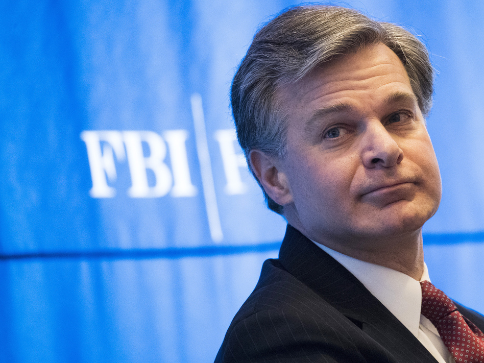 FBI Director Christopher Wray has briefed congressional leaders about the counterintelligence investigation into Donald Trump's campaign and the bureau is preparing another session. (Drew Angerer/Getty Images)