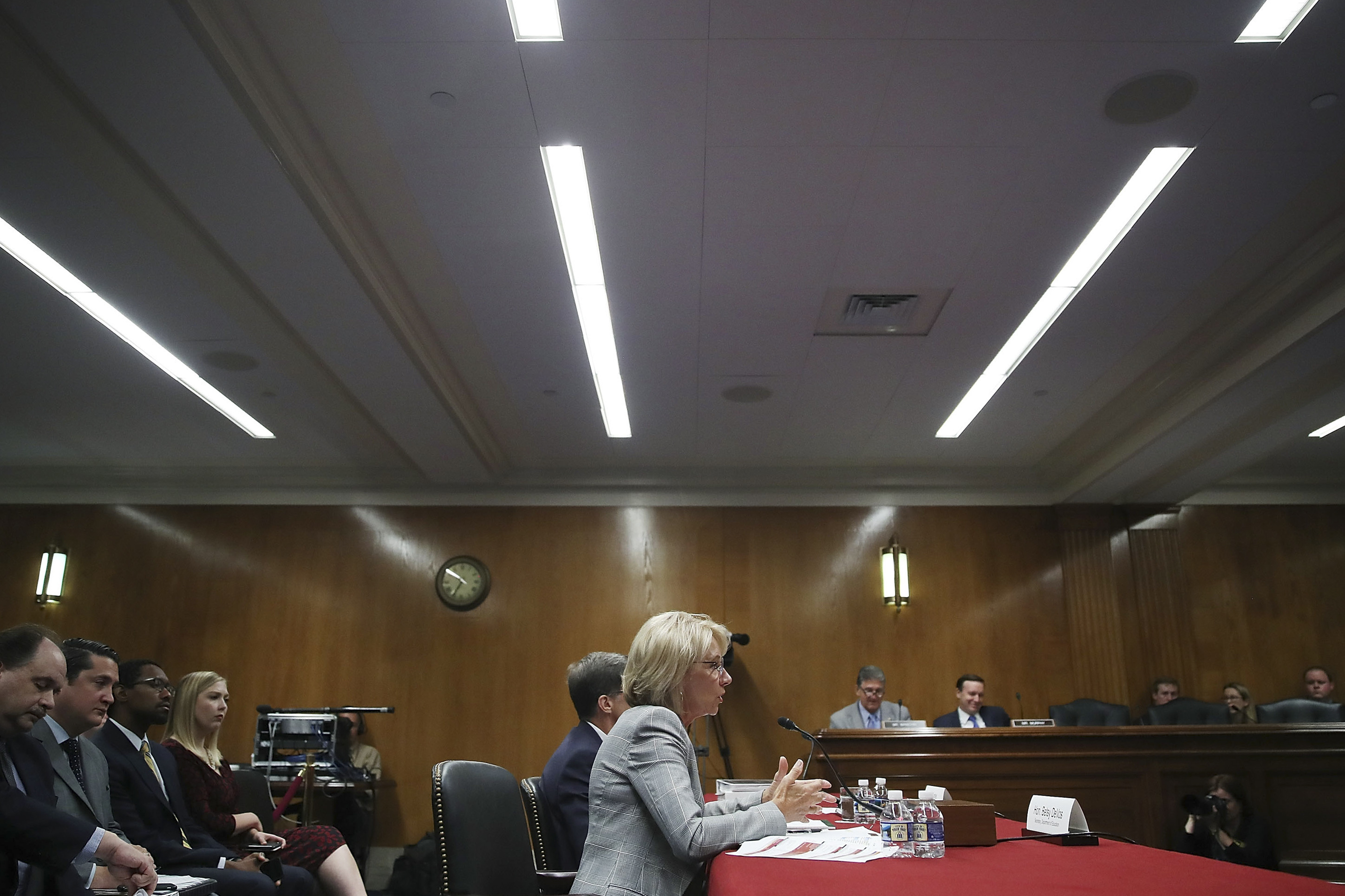Education Secretary Betsy DeVos testified on Capitol Hill on Tuesday. (Getty Images)