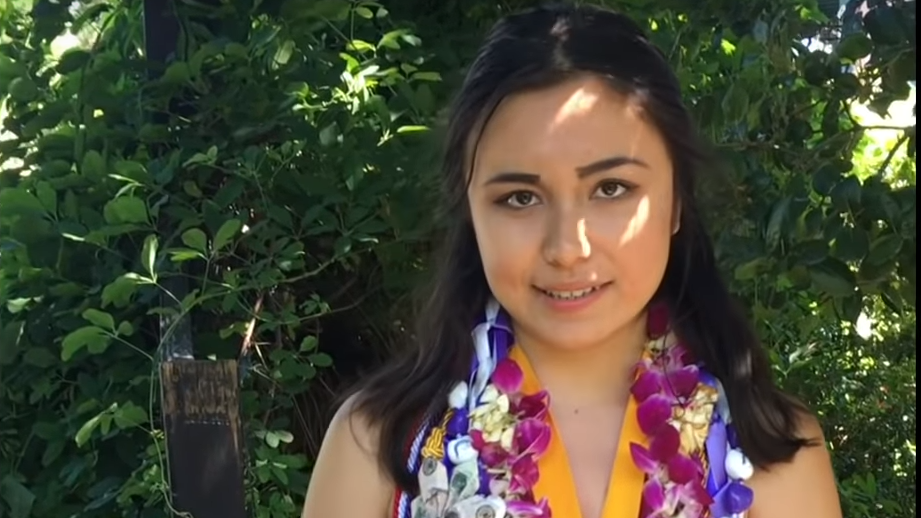 Lulabel Seitz, 17, was the Class of 2018 valedictorian at Petaluma High School in northern California. In the middle of her graduation's commencement speech, school officials disconnected her microphone. (Screenshot by NPR)