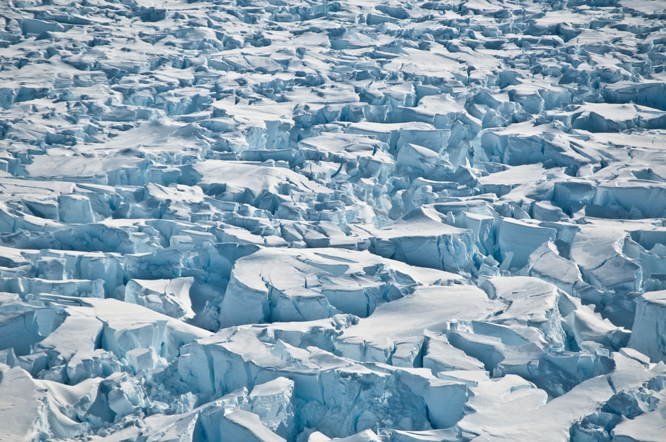 Crevasses near the grounding line of Pine Island Glacier, Antarctica. (Ian Joughin, University of Washington )