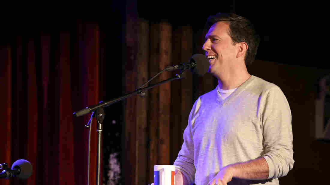 Actor Ed Helms appears on Ask Me Another at the Bell House in Brooklyn, New York.
