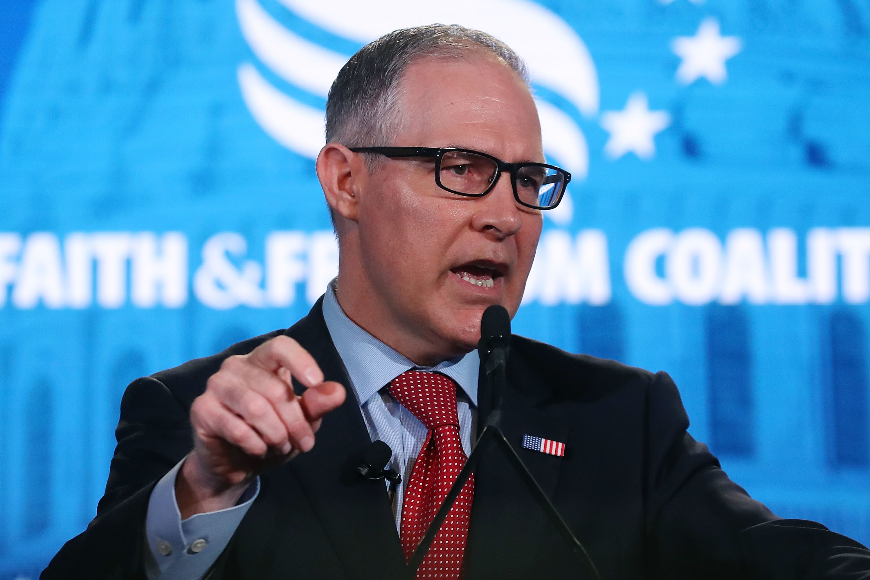 EPA Administrator Scott Pruitt speaks at the Faith and Freedom conference in Washington, DC, on June. Pruitt is facing multiple ethics scandals from his actions since taking over the agency. (Getty Images)