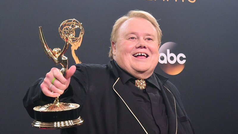 louie anderson poses in the press room during the 68th emmy awards on sept 18 wait wait for june 16 2018 with not my job guest louie anderson