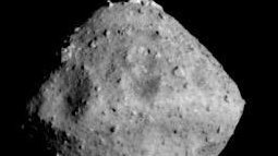 Asteroid Ryugu, photographed on June 26 by the Hayabusa2 spacecraft. The craft will travel alongside the asteroid for 18 months.