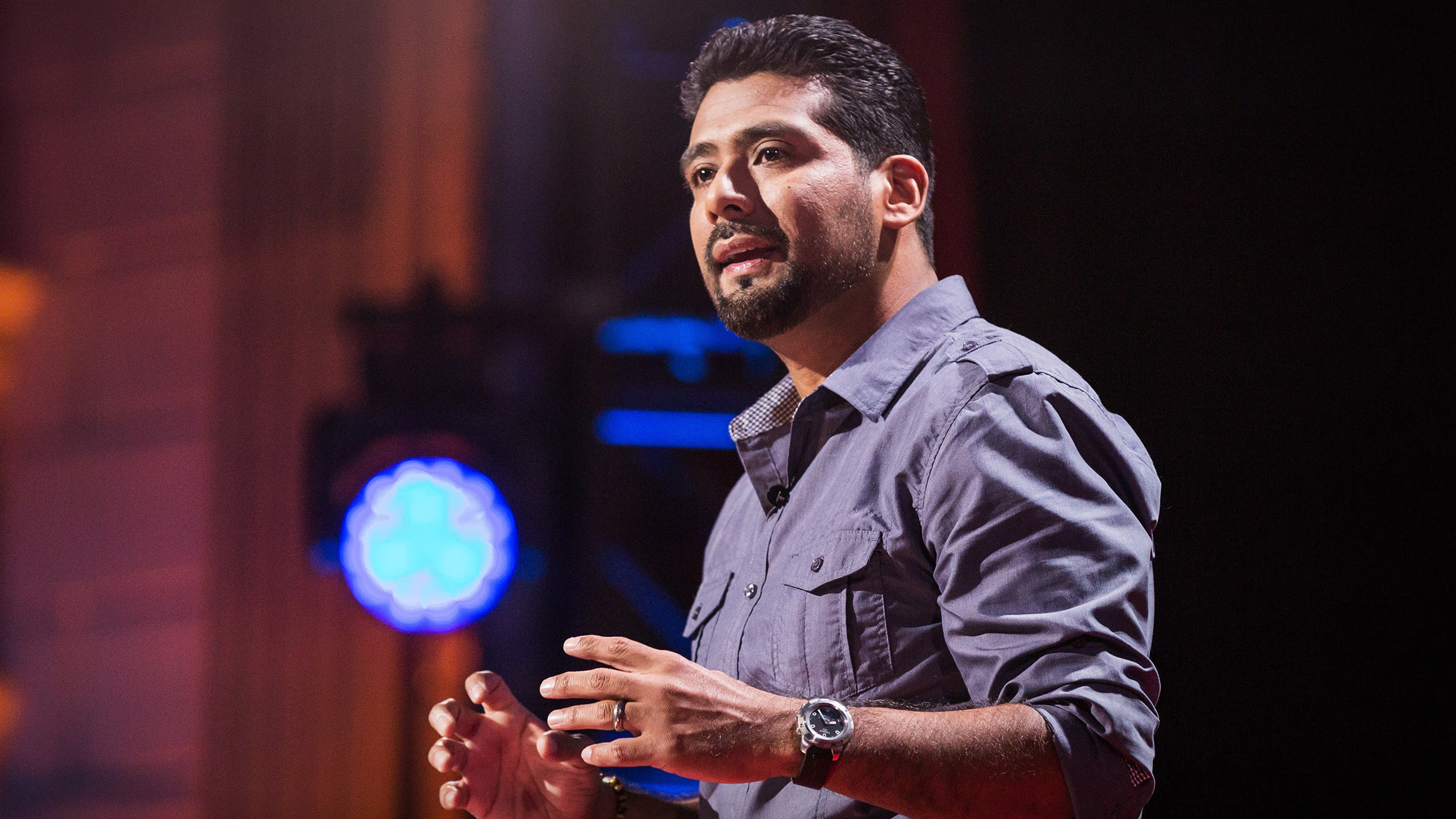 Victor Rios on the TED stage.