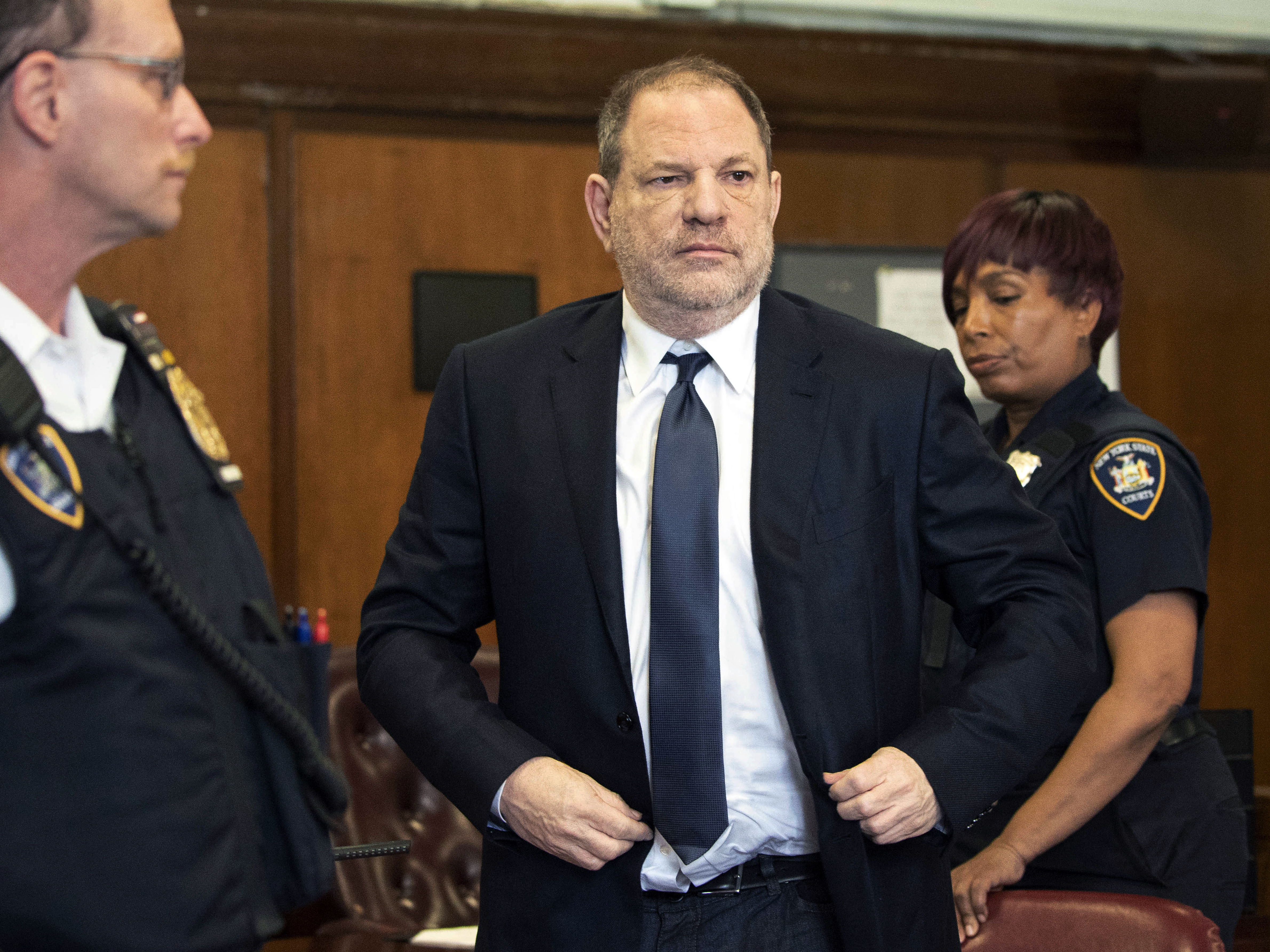 Harvey Weinstein at a court appearance last month in New York. Already facing first-degree rape and other charges involving incidents with two women, he has now been charged with allegedly committing a forcible sexual act against a third.