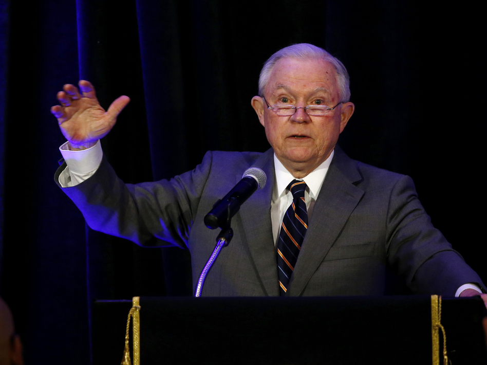 Attorney General Jeff Sessions speaks at the Association of State Criminal Investigative Agencies event in May. On Tuesday, the departments of Justice and Education announced that they have retracted documents that advised schools on how they could legally consider race in admissions and other decisions. (Ross D. Franklin/AP)