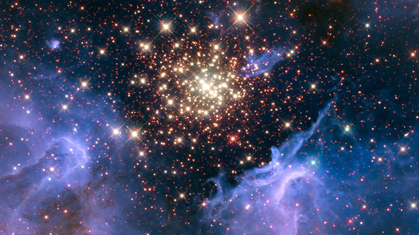 NASA has released a fireworks-like image of a nebula in the constellation Carina.