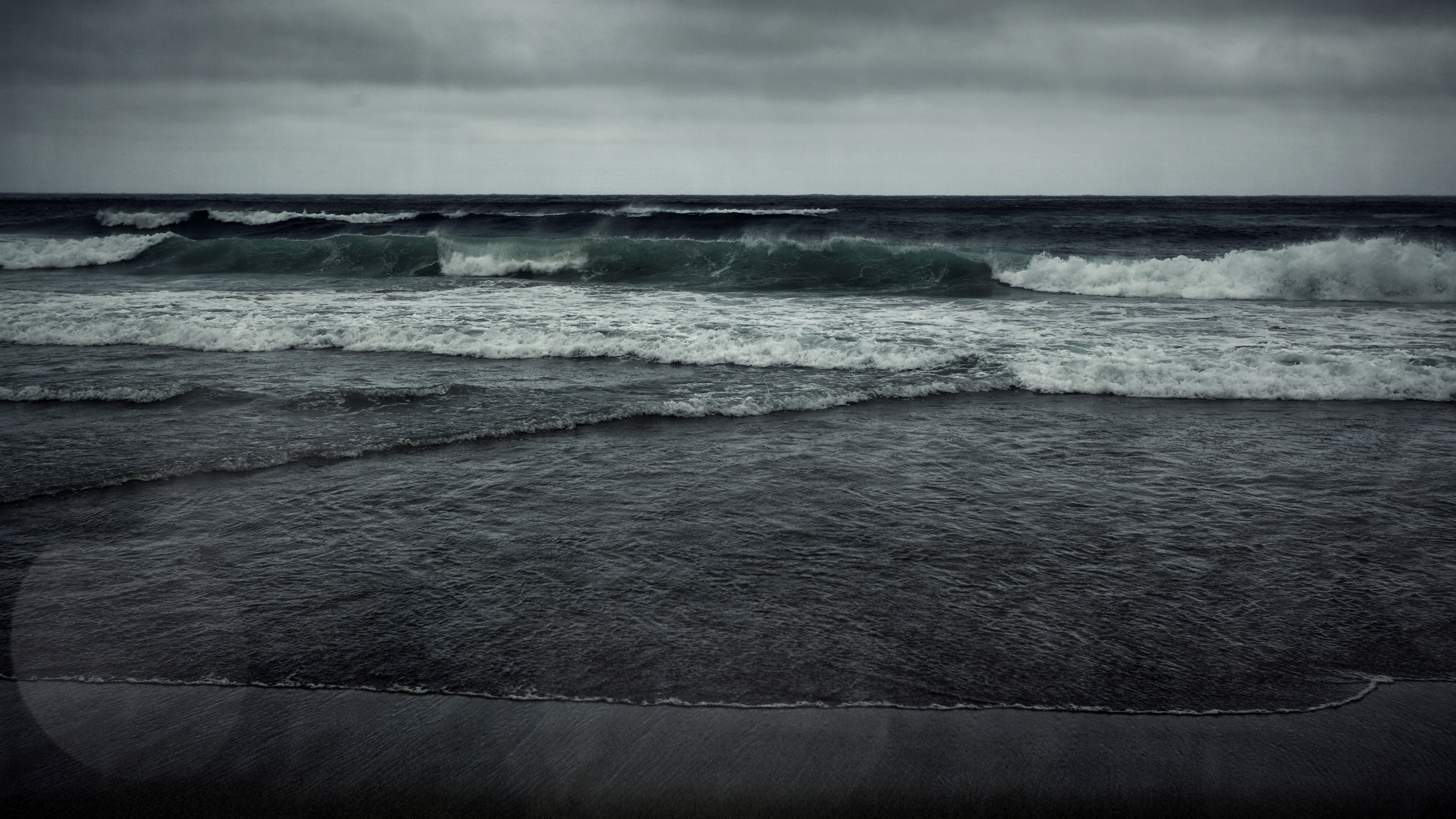Stormy sea and breaking waves