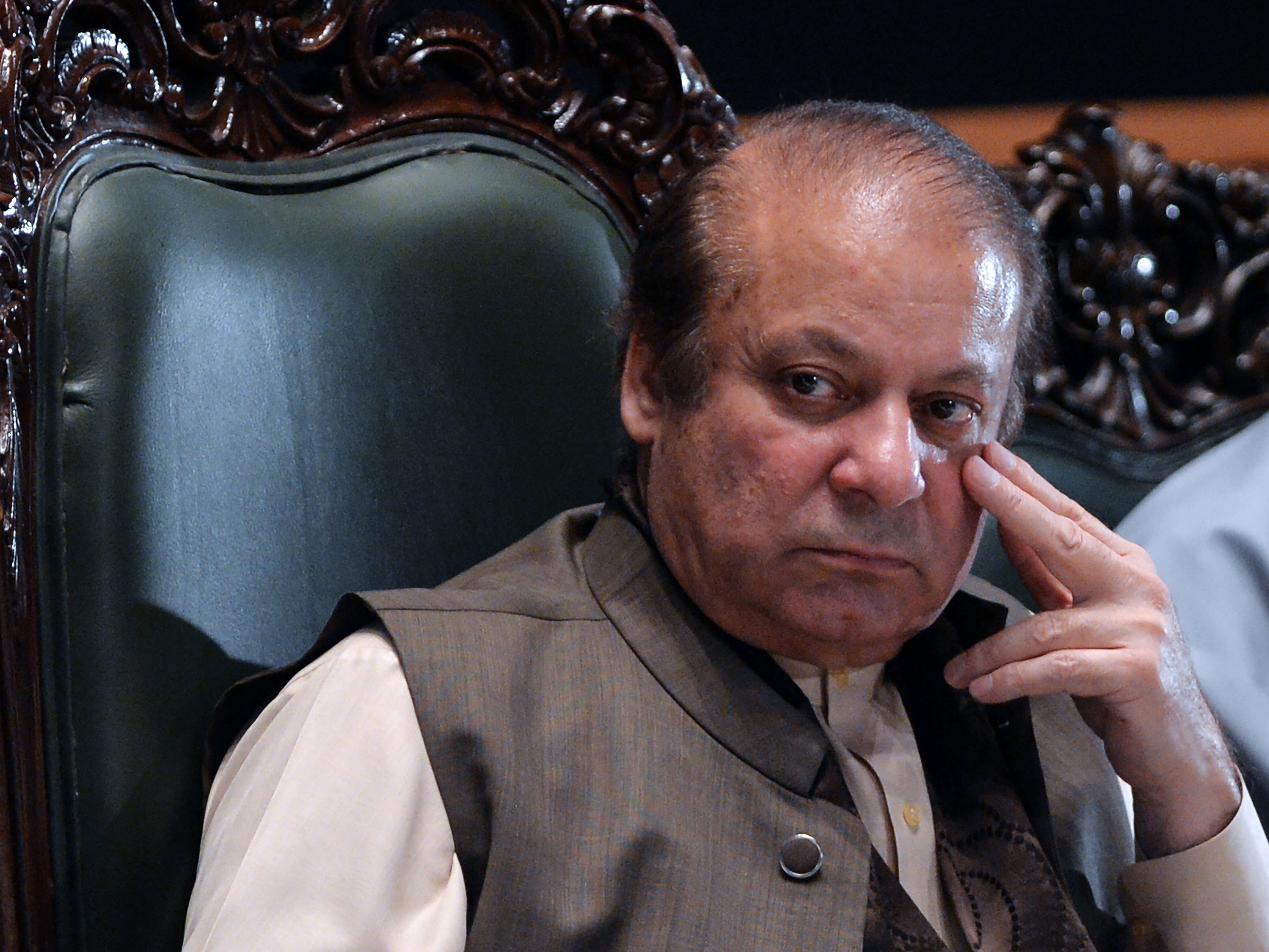 Ousted Pakistani Prime Minister Nawaz Sharif, his daughter and his son-in-law all received prison sentences Friday for their roles in the massive corruption scandal that brought down his premiership. (AFP/Getty Images)