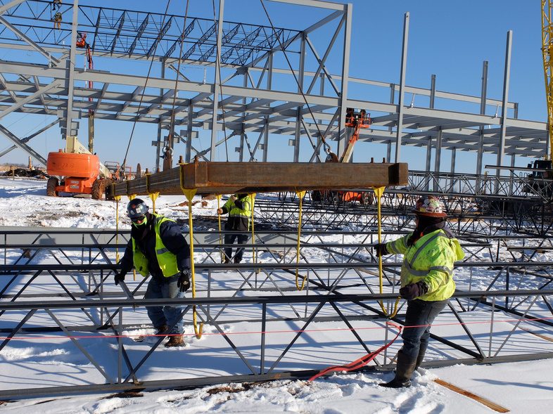 An LG washing machine plant in Clarksville, Tenn., seen under construction in January, is expected to bring 600 jobs. (David Lawder/Reuters)