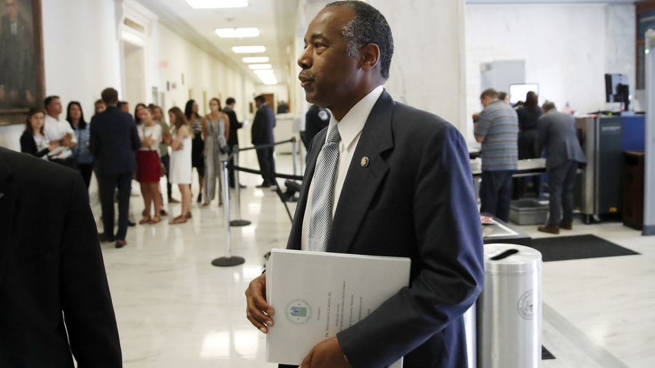 Housing and Urban Development Secretary Ben Carson arrives to testify at a hearing of the House Financial Services Committee on Capitol Hill on June 27, 2018.