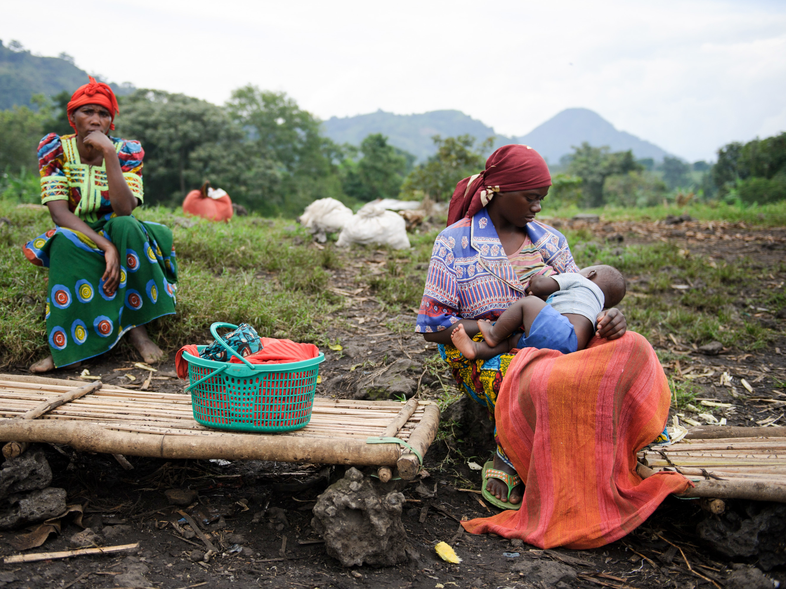A woman breastfeeds her child in a village in the Democratic Republic of the Congo. (AFP/Getty Images)