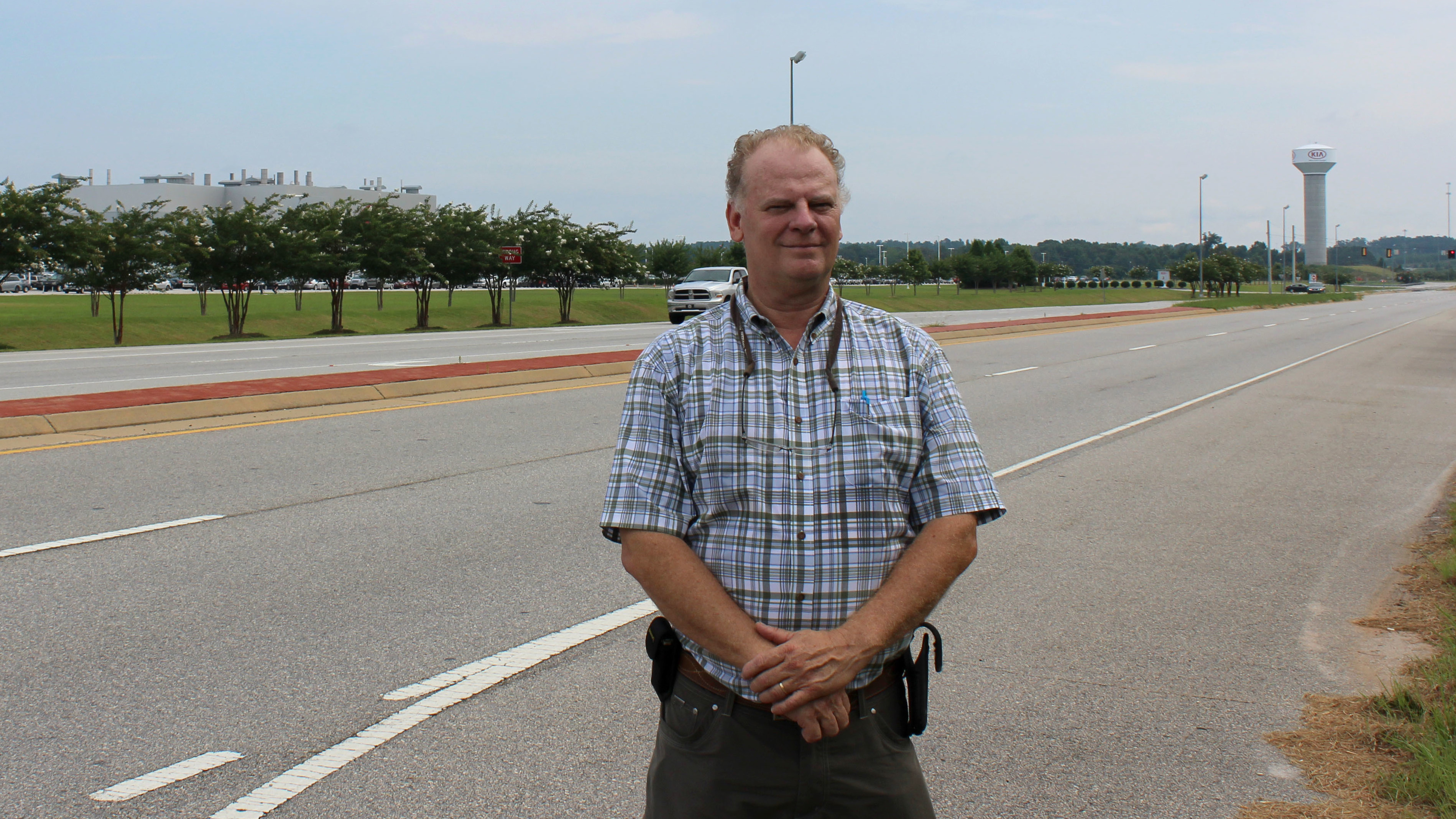 Steve Tramell is mayor of West Point, Ga., home to a Kia auto plant that employs thousands. He's worried about the potential impacts that proposed import tariffs on auto parts and cars would have on his town. (WABE)