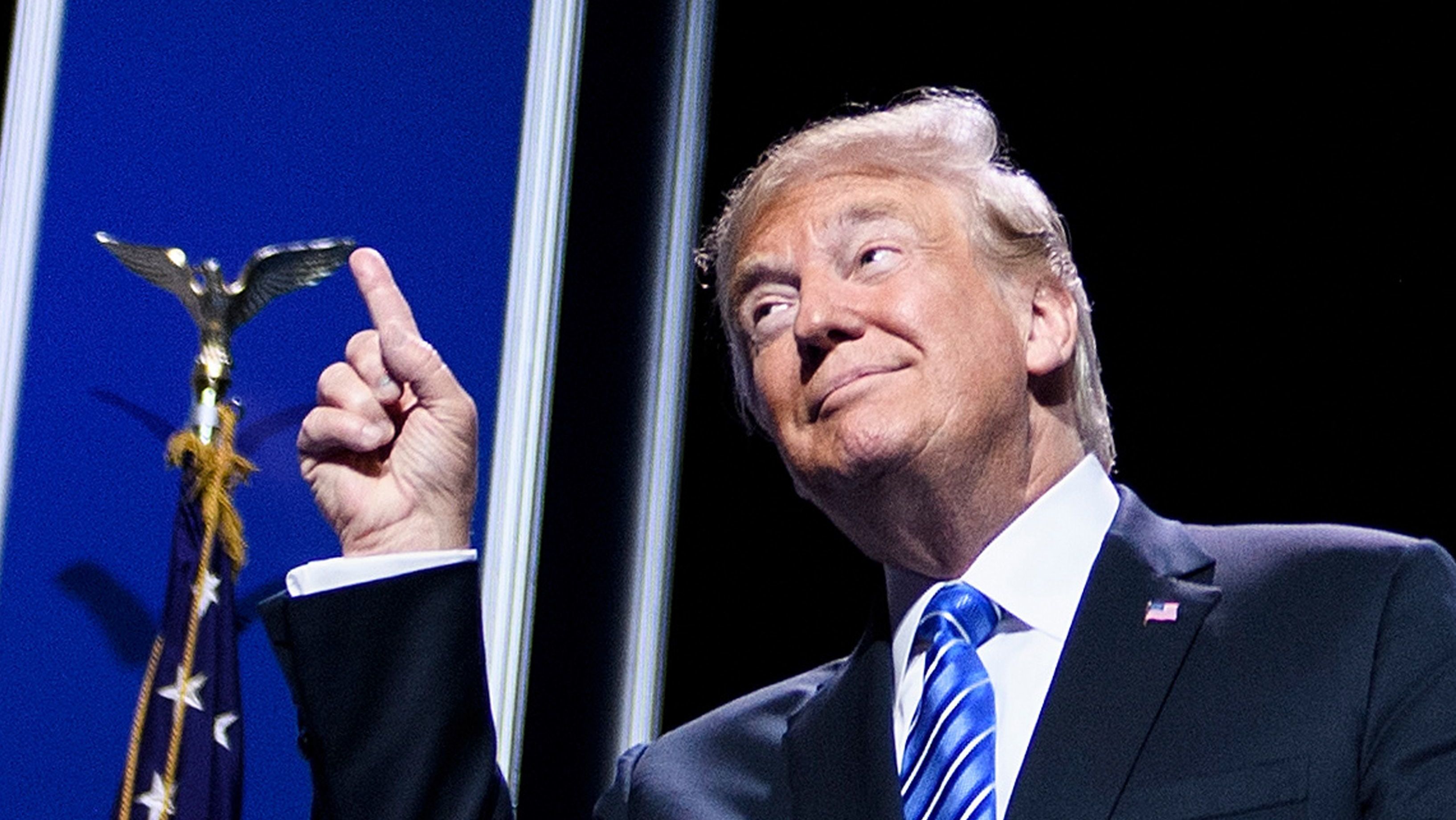 President Trump told the Veterans of Foreign Wars convention Tuesday in Kansas City, Mo.: &quot;What you're seeing and what you're reading is not what's happening.&quot; (AFP/Getty Images)