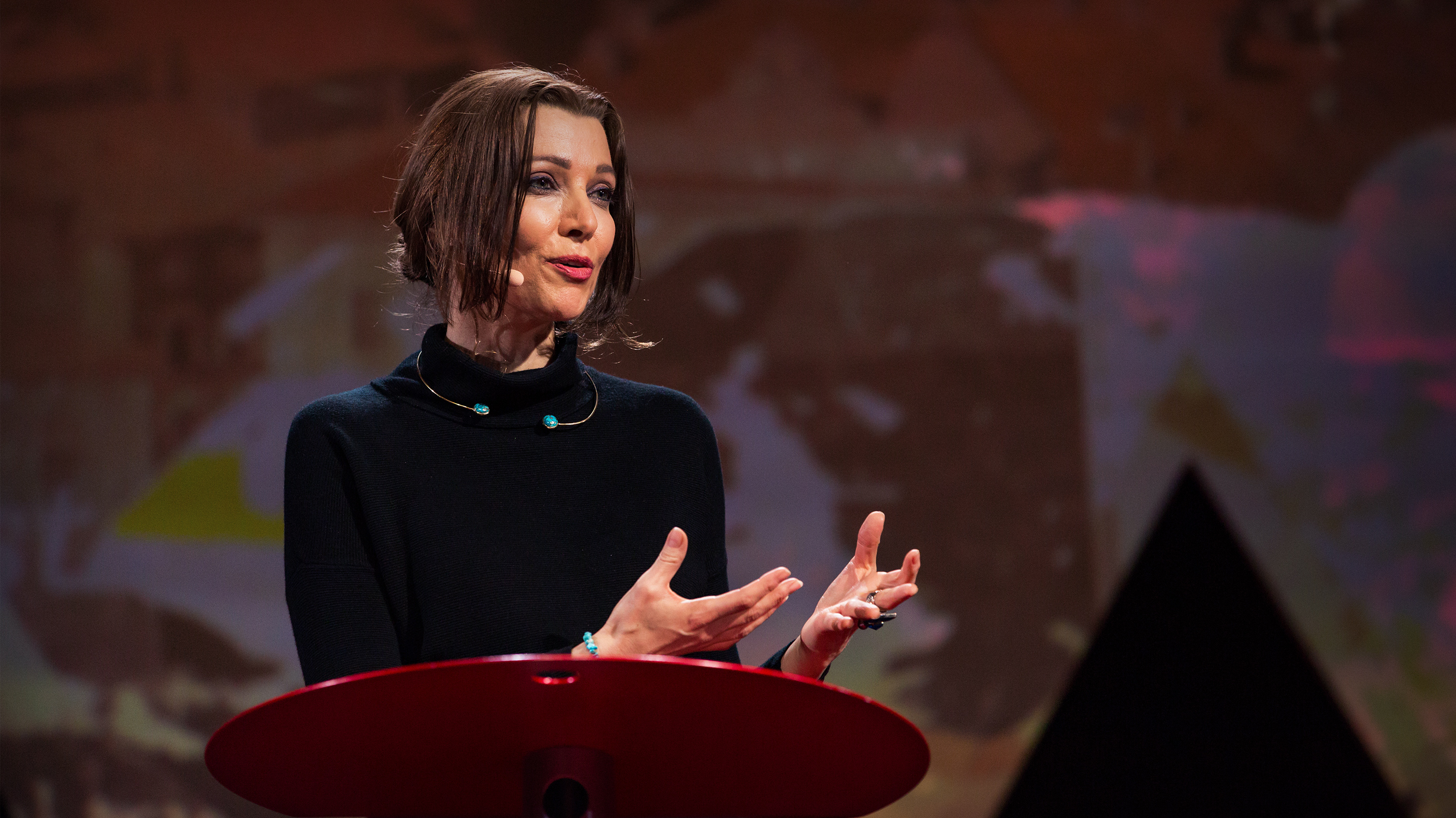 Elif Shafak on the TED Stage.