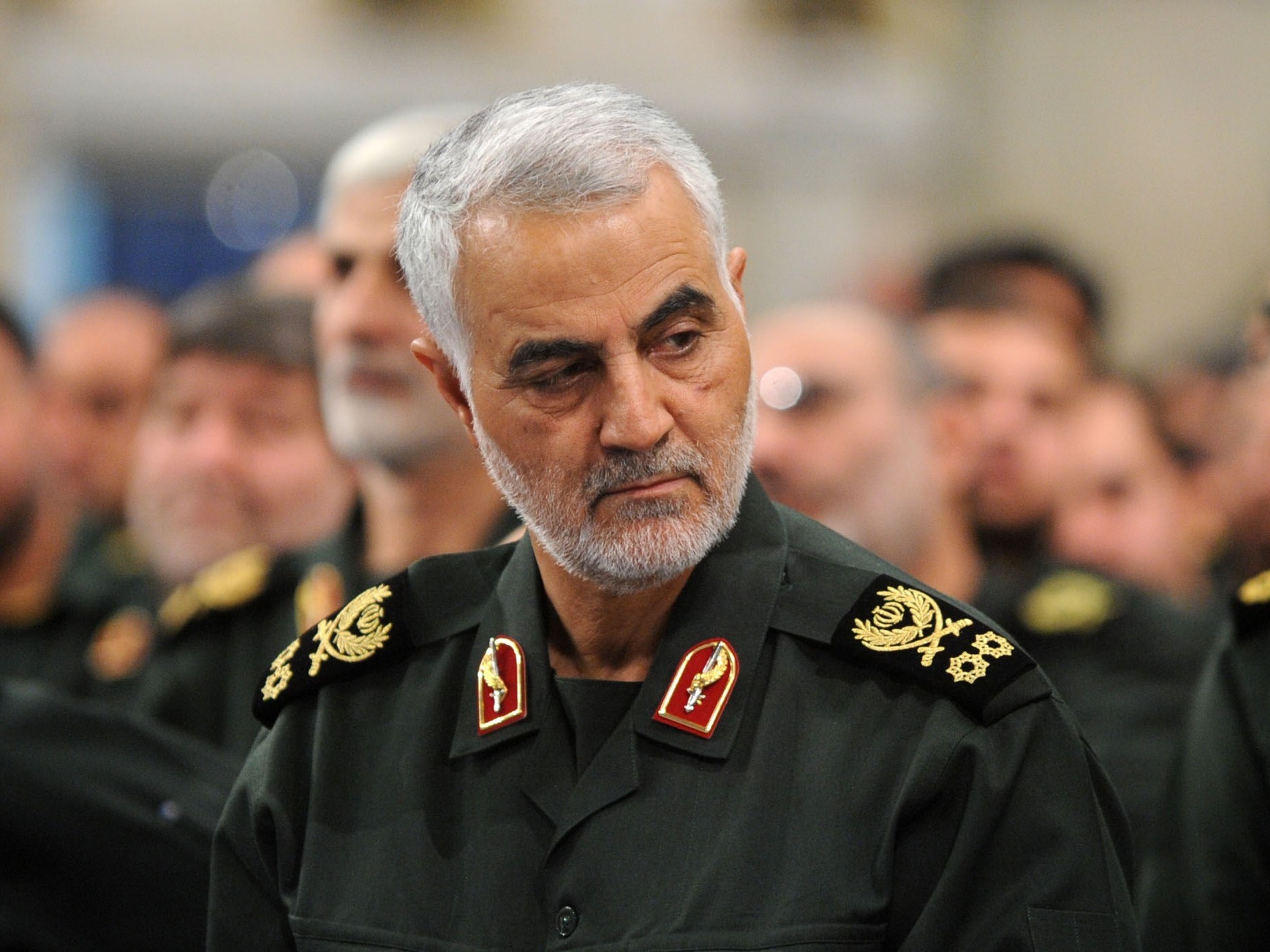 Iranian Quds Force commander Maj. Gen. Qassem Soleimani attends Iranian supreme leader Ayatollah Ali Khamenei's (not seen) meeting with the Islamic Revolution Guards Corps in Tehran in 2016. (Getty Images)