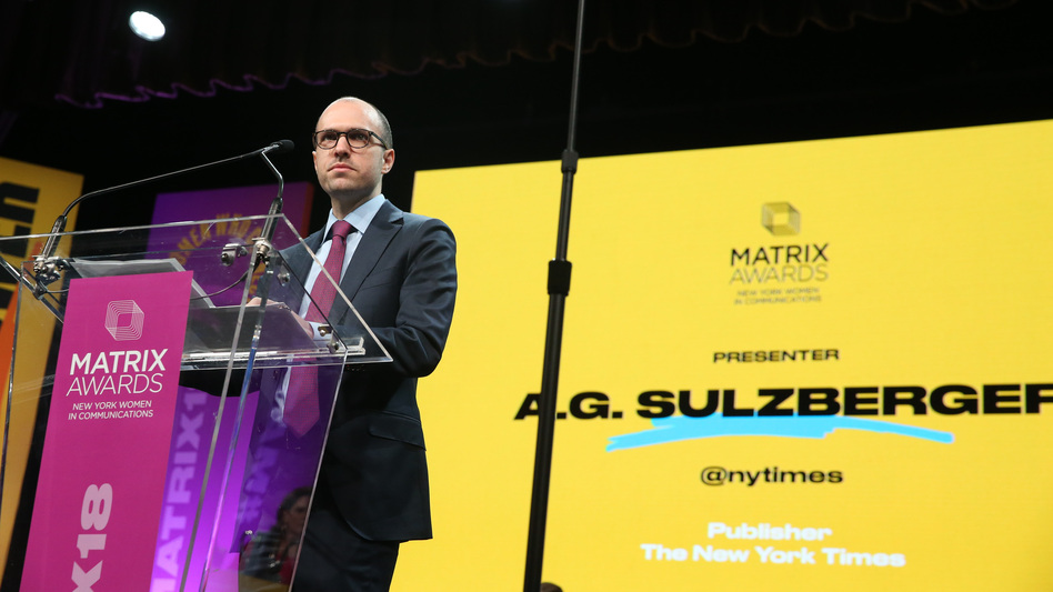 A.G. Sulzberger, publisher of <em>The New York Times</em>, met with President Trump earlier this month and implored him to "reconsider his broader attacks on journalism." (Rob Kim/Getty Images)