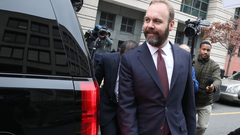 Rick Gates, a former associate of Paul Manafort, leaves the federal courthouse in Washington, D.C., after a February hearing. He is expected to be the government's star witness at the Manafort trial in Virginia.
(Mark Wilson/Getty Images)