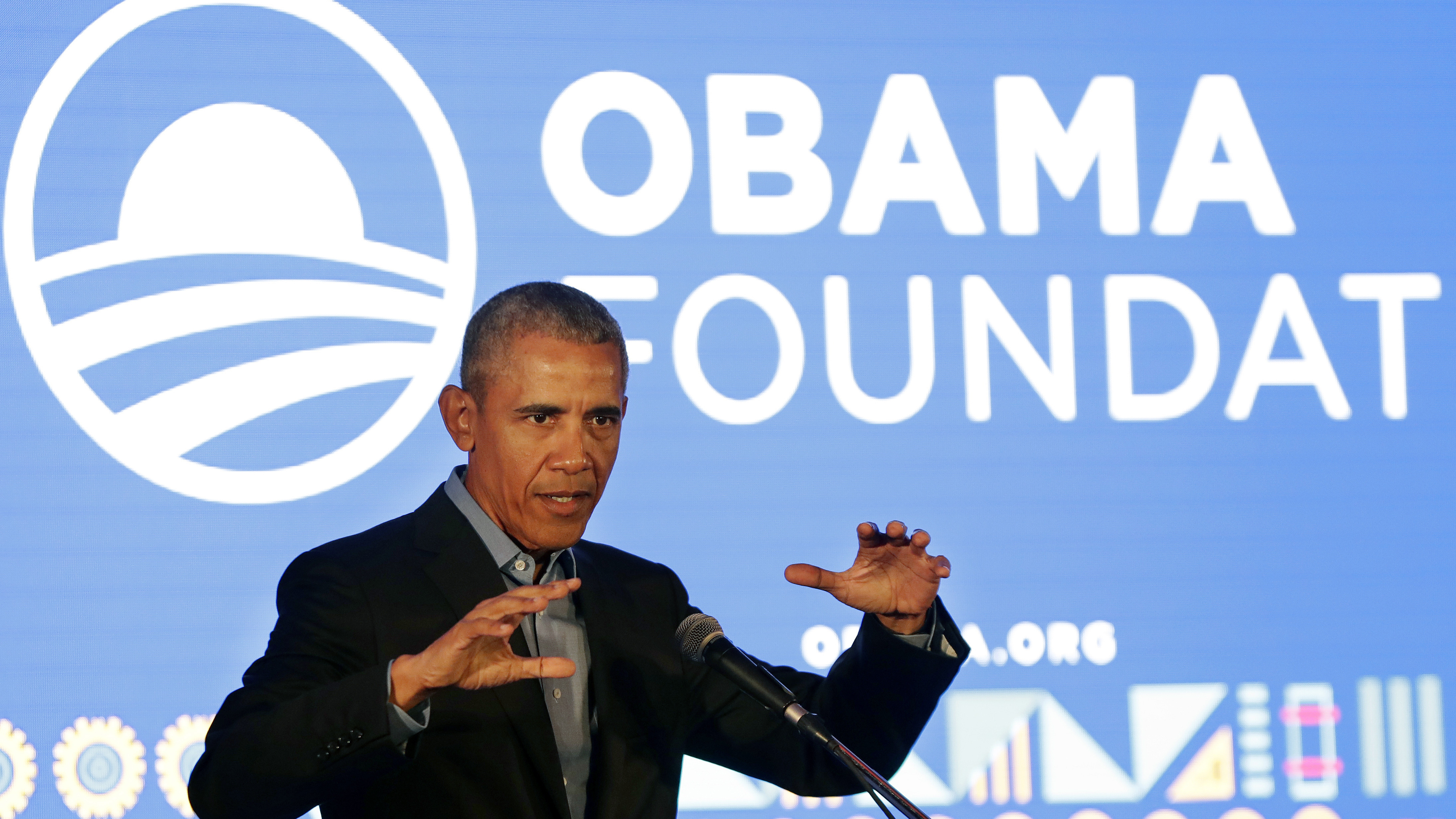 Former President Barack Obama speaks during his town hall for the Obama Foundation at the African Leadership Academy in Johannesburg, South Africa, last month.