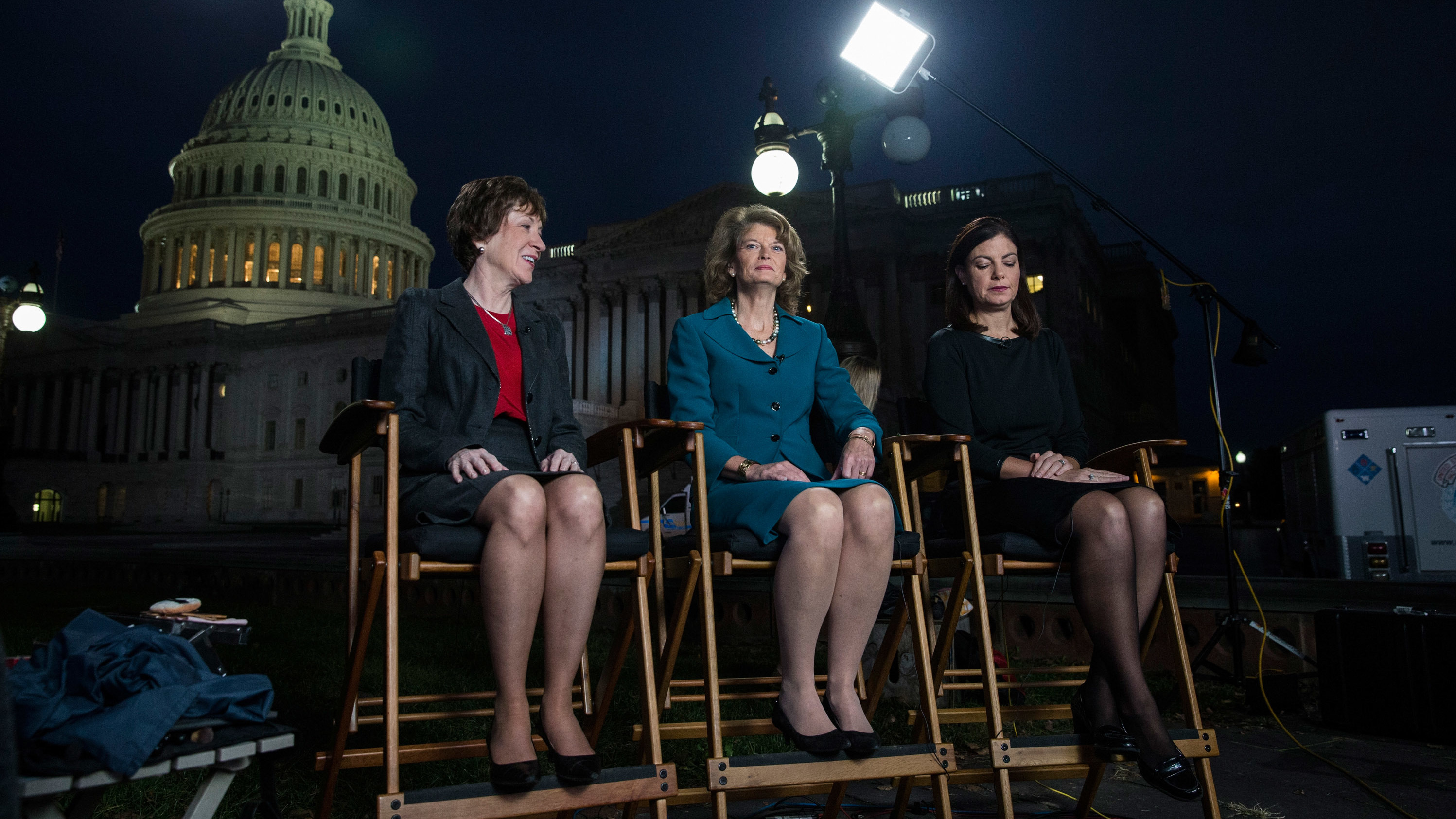 Republican Senators Susan Collins of Maine, Lisa Murkowski of Alaska, and Kelly Ayotte of New Hampshire were among the women who got credit for reaching across the aisle to end the 2013 government shutdown. (Getty Images)