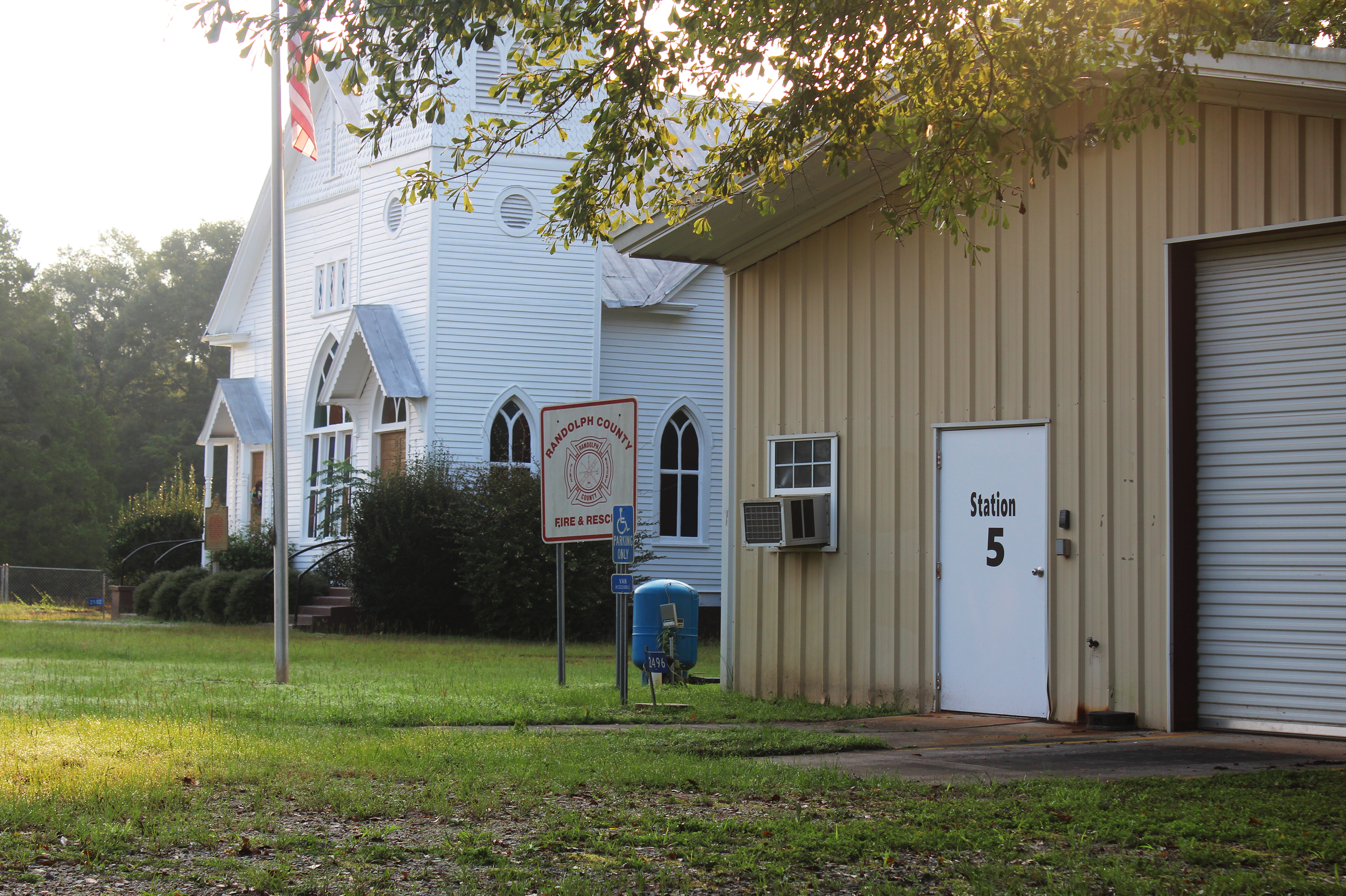 The fire station in Benevolence, Ga., was proposed as a polling place to close until the board of elections voted Friday morning to keep all county polls open for the upcoming election. (WABE)