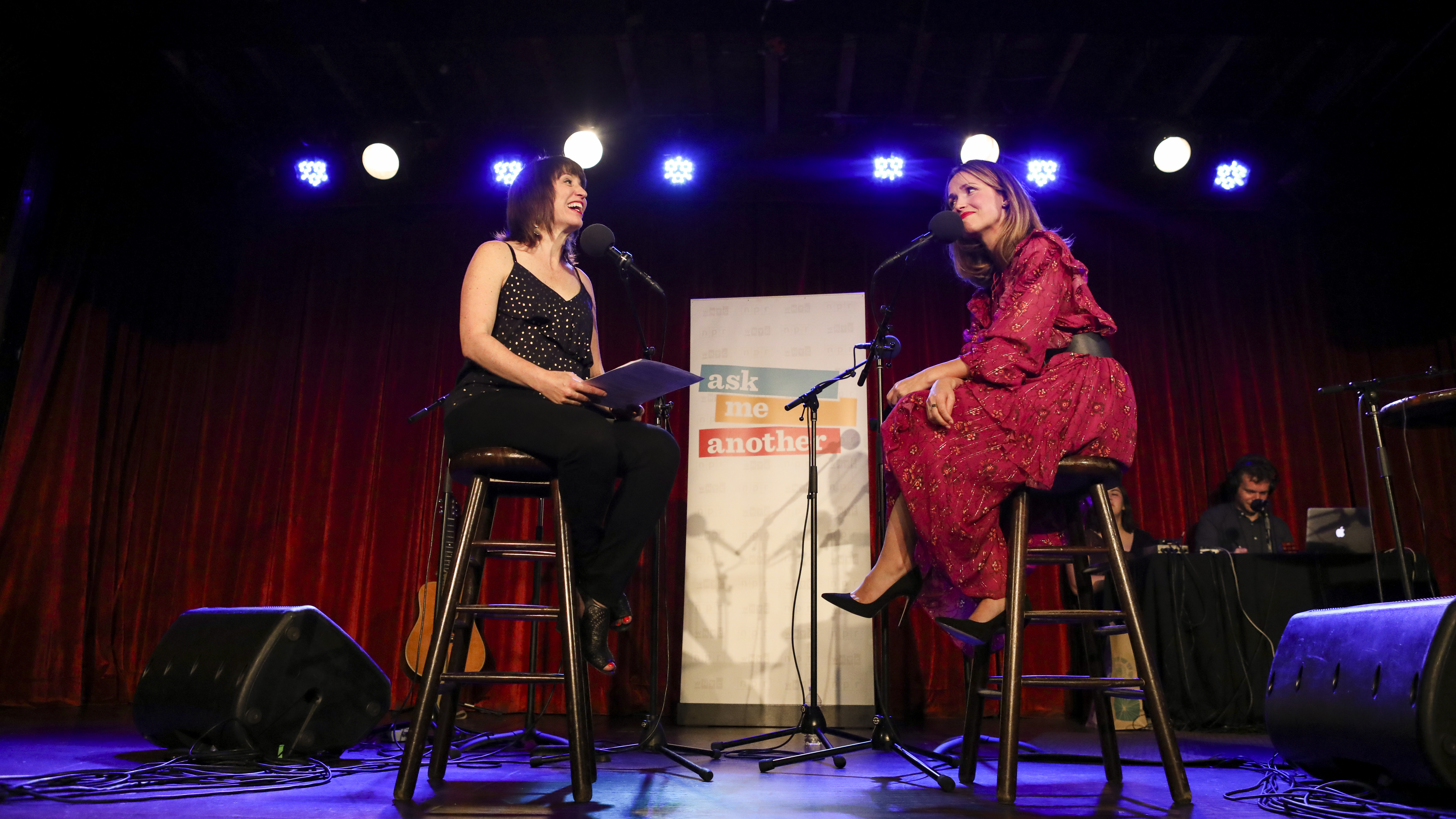 Ask Me Another host Ophira Eisenberg chats with Rose Byrne at the Bell House in Brooklyn, New York.