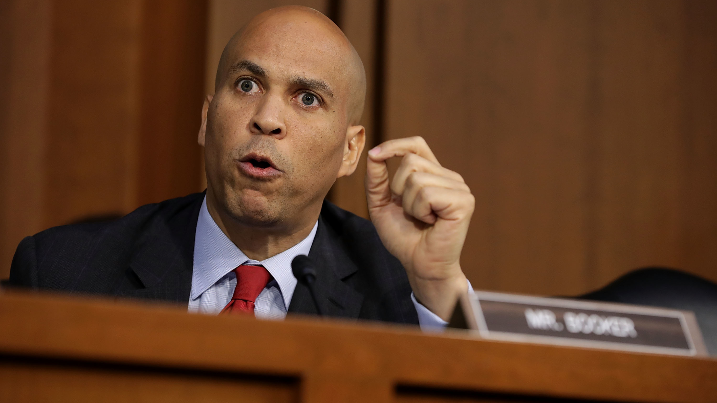 Sen. Cory Booker, D-N.J., argues with Republican members of the Senate Judiciary Committee during the third day of Supreme Court nominee Judge Brett Kavanaugh's confirmation hearings on Thursday. (Getty Images)