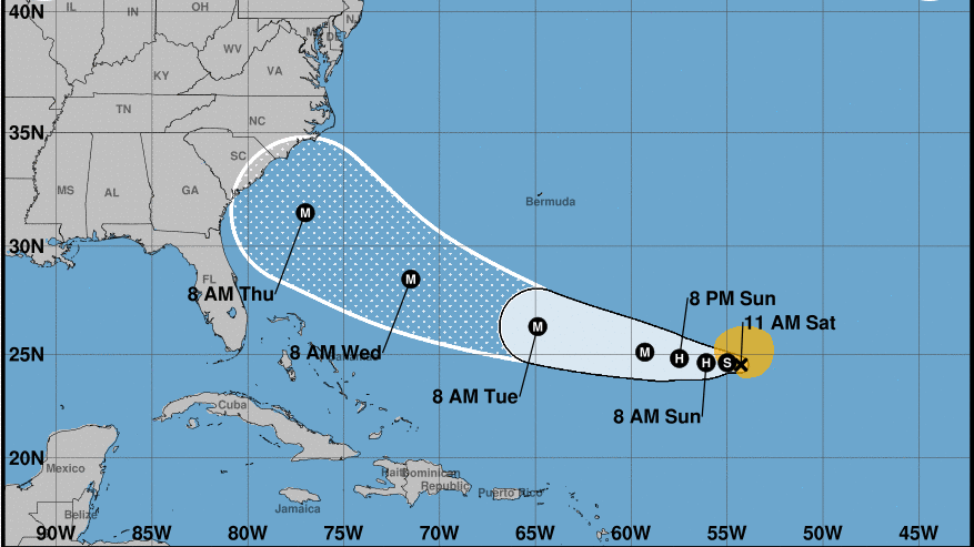 Tropical Storm Florence is expected to approach the U.S. East Coast next week. Emergency officials have told residents to expect immediate threats of ocean swells, dangerous rip currents and coastal flooding.